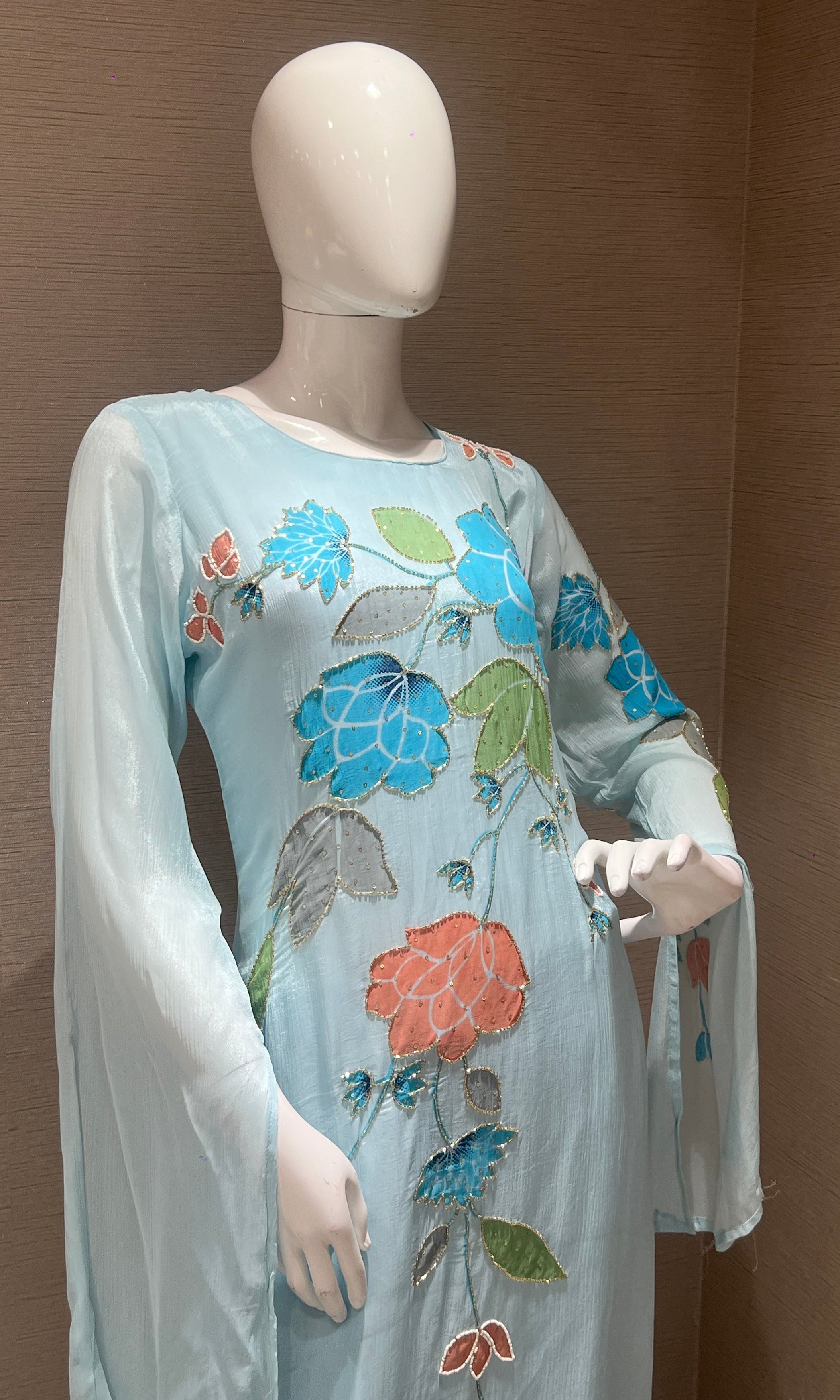Sea blue kurta set