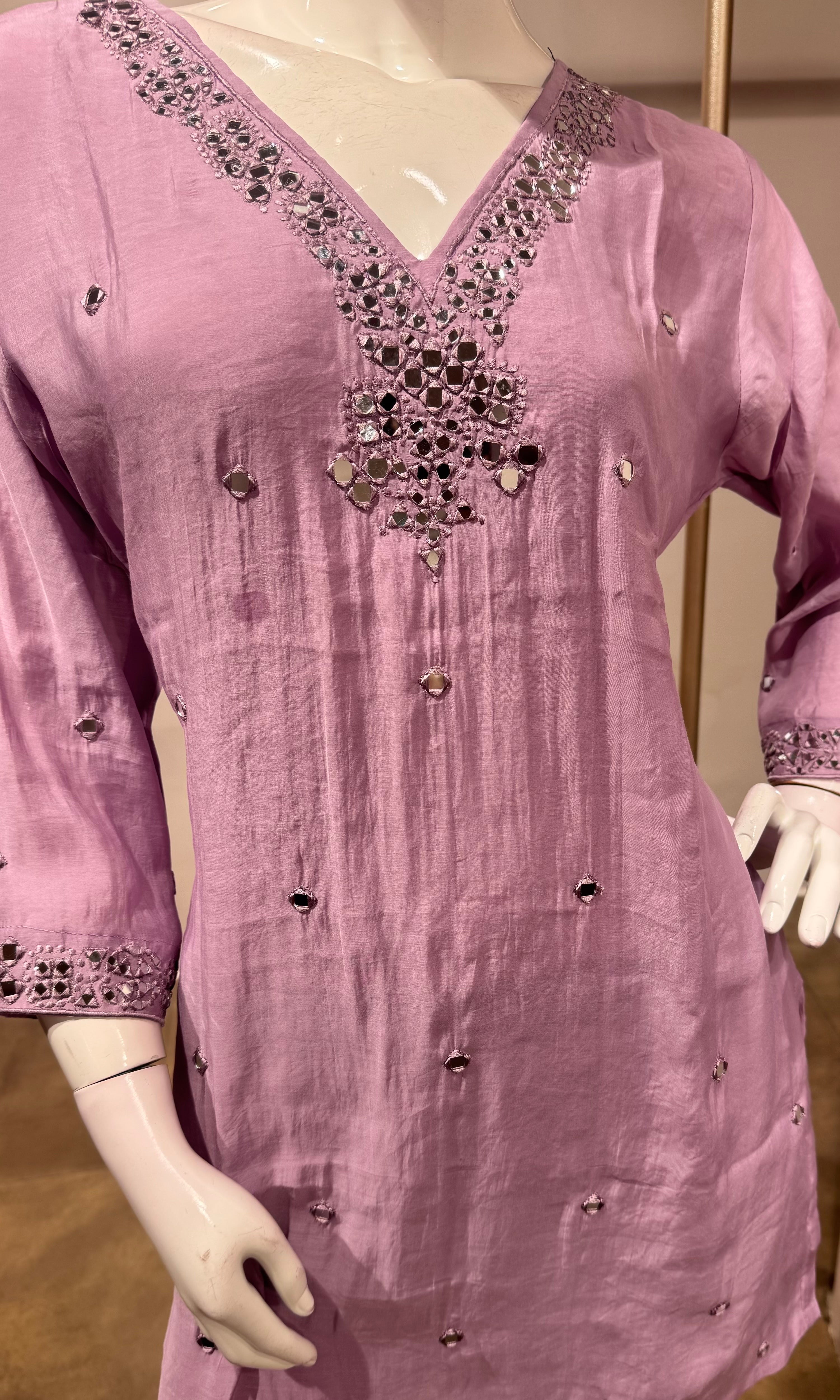 Light Purple Ethnic Tunic Cord Set