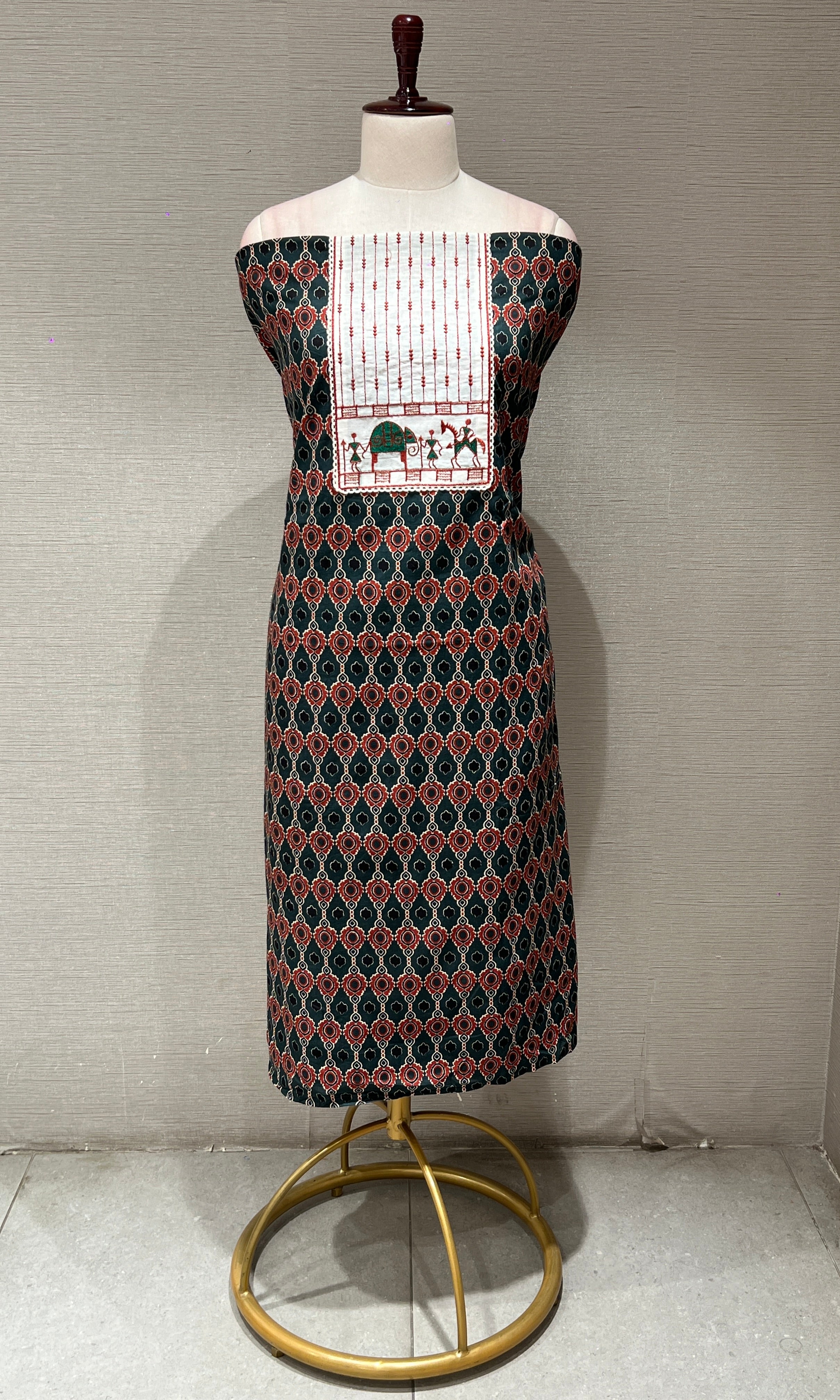 Green dress material