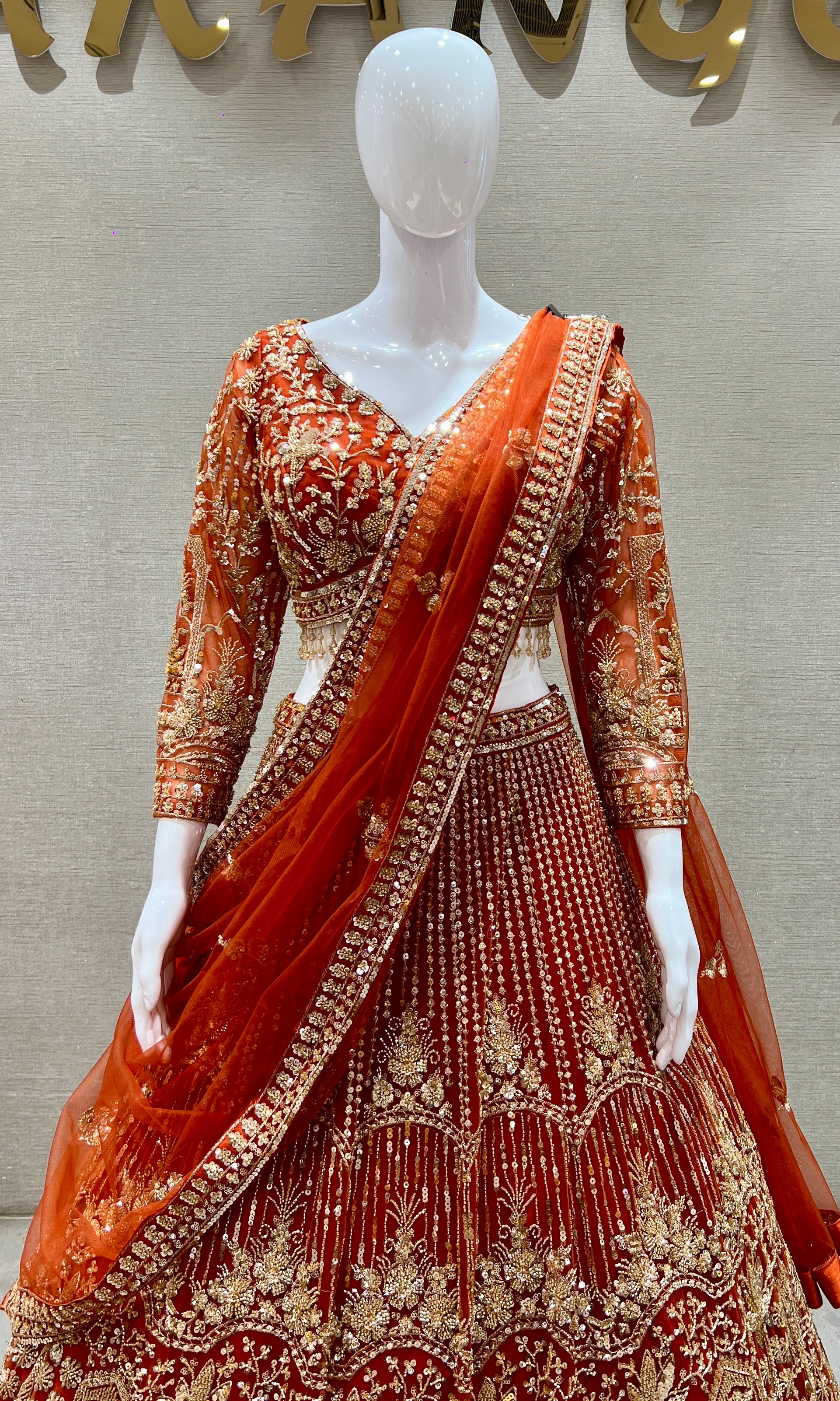 Rust orange Lehenga