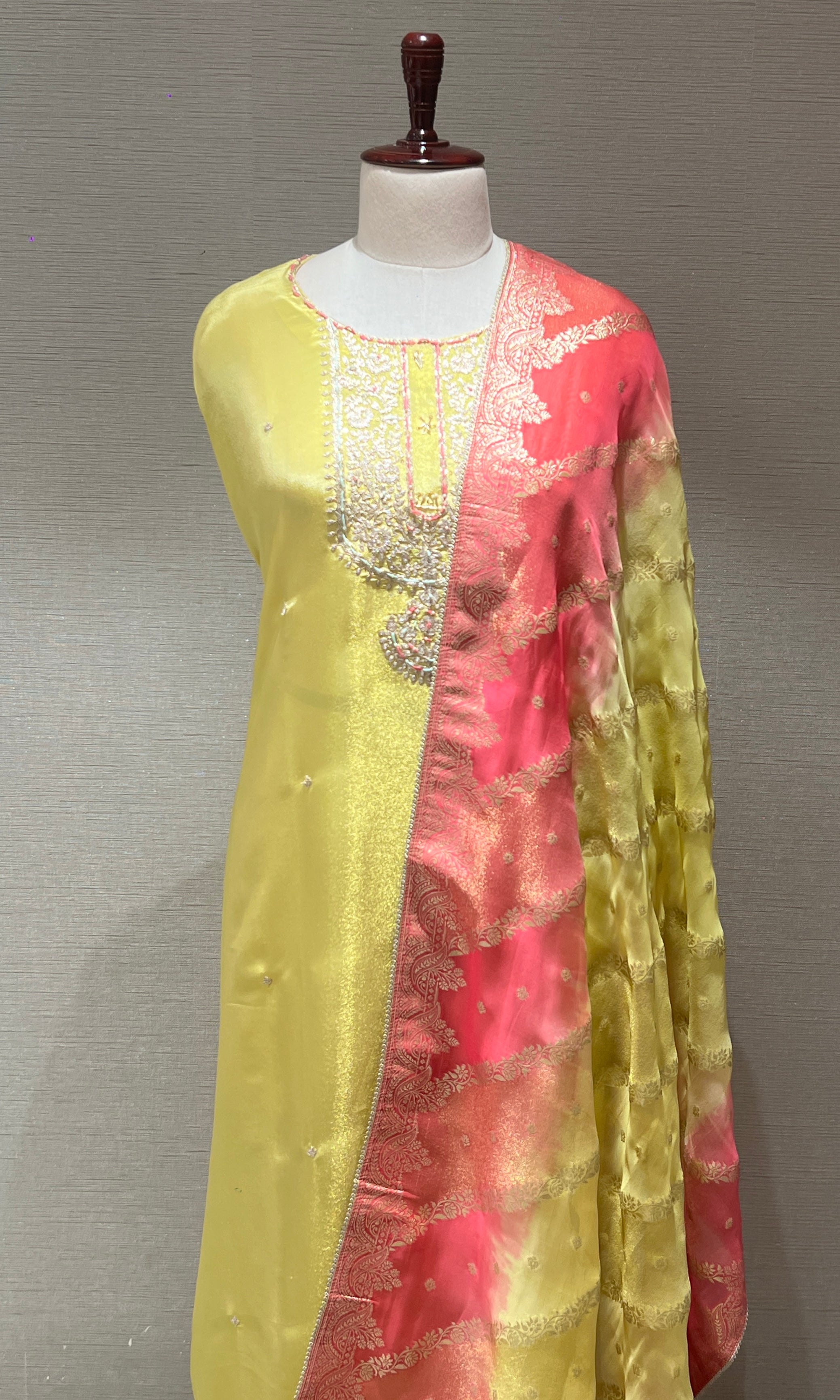 Light yellow dress material