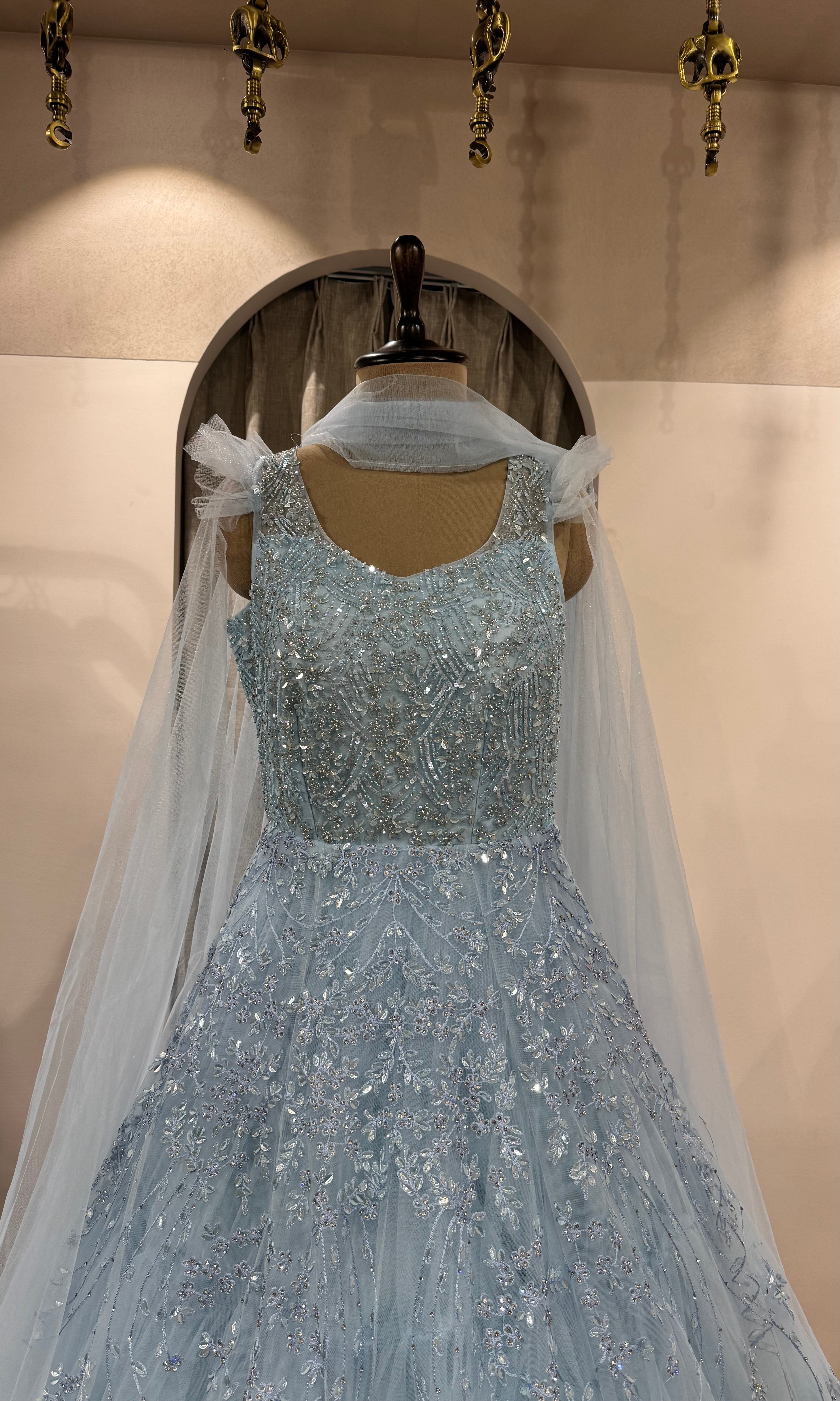 Ice Blue Embellished Gown