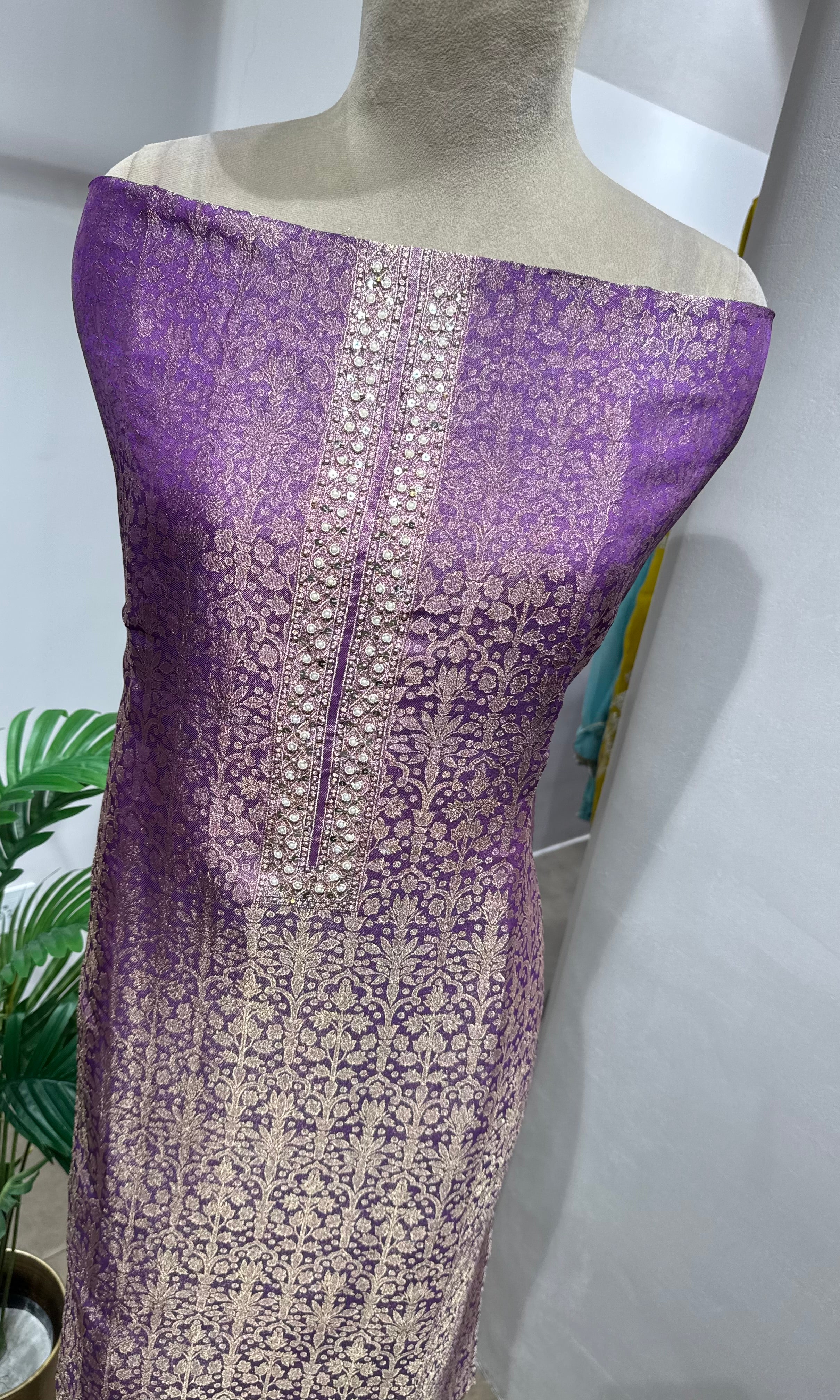 Purple Banarasi Silk DRESS MATERIAL