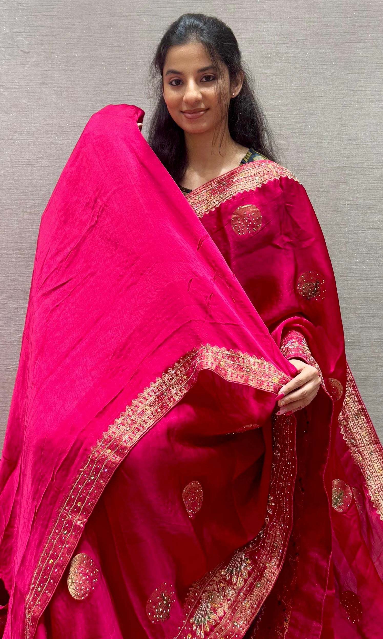 Pink saree