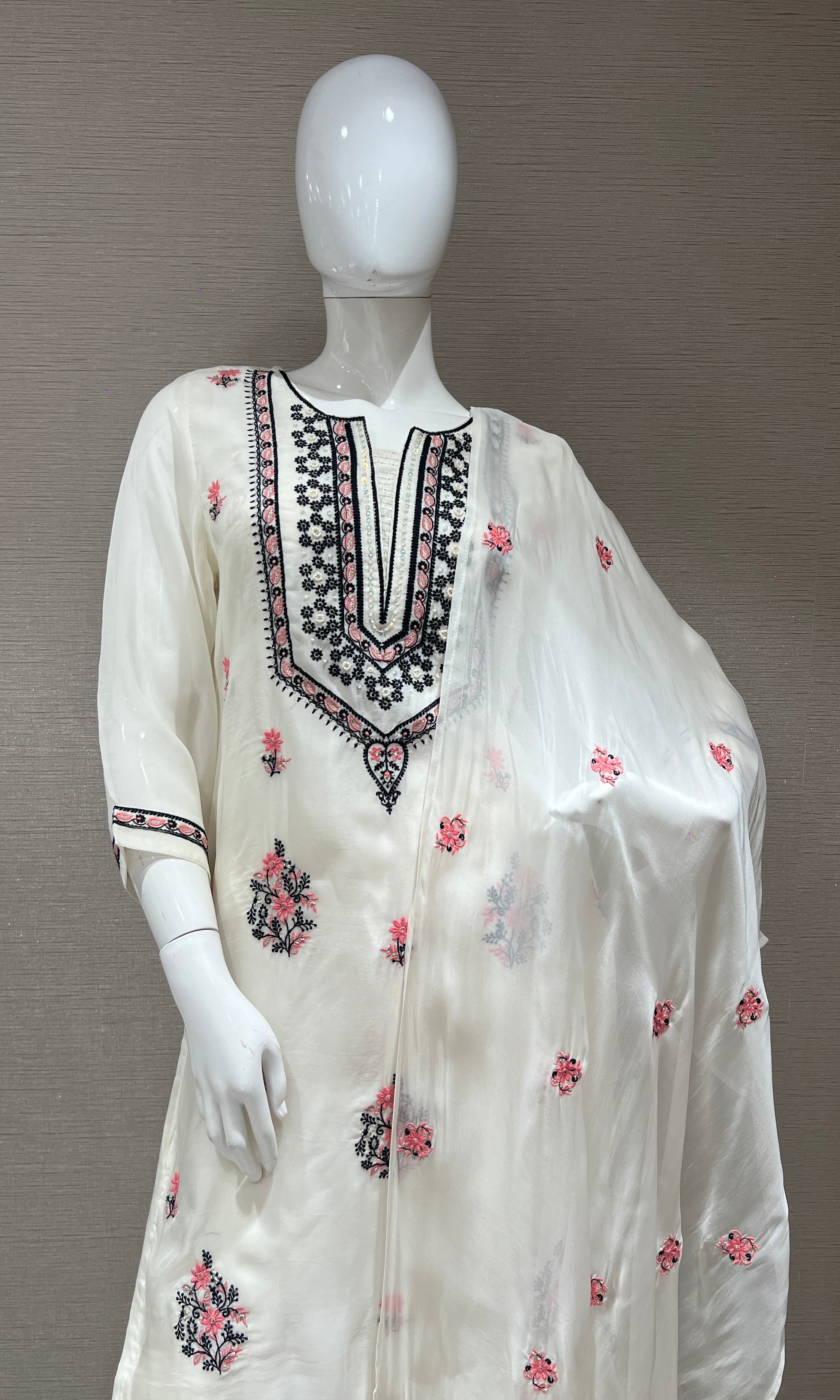 Cream kurta set
