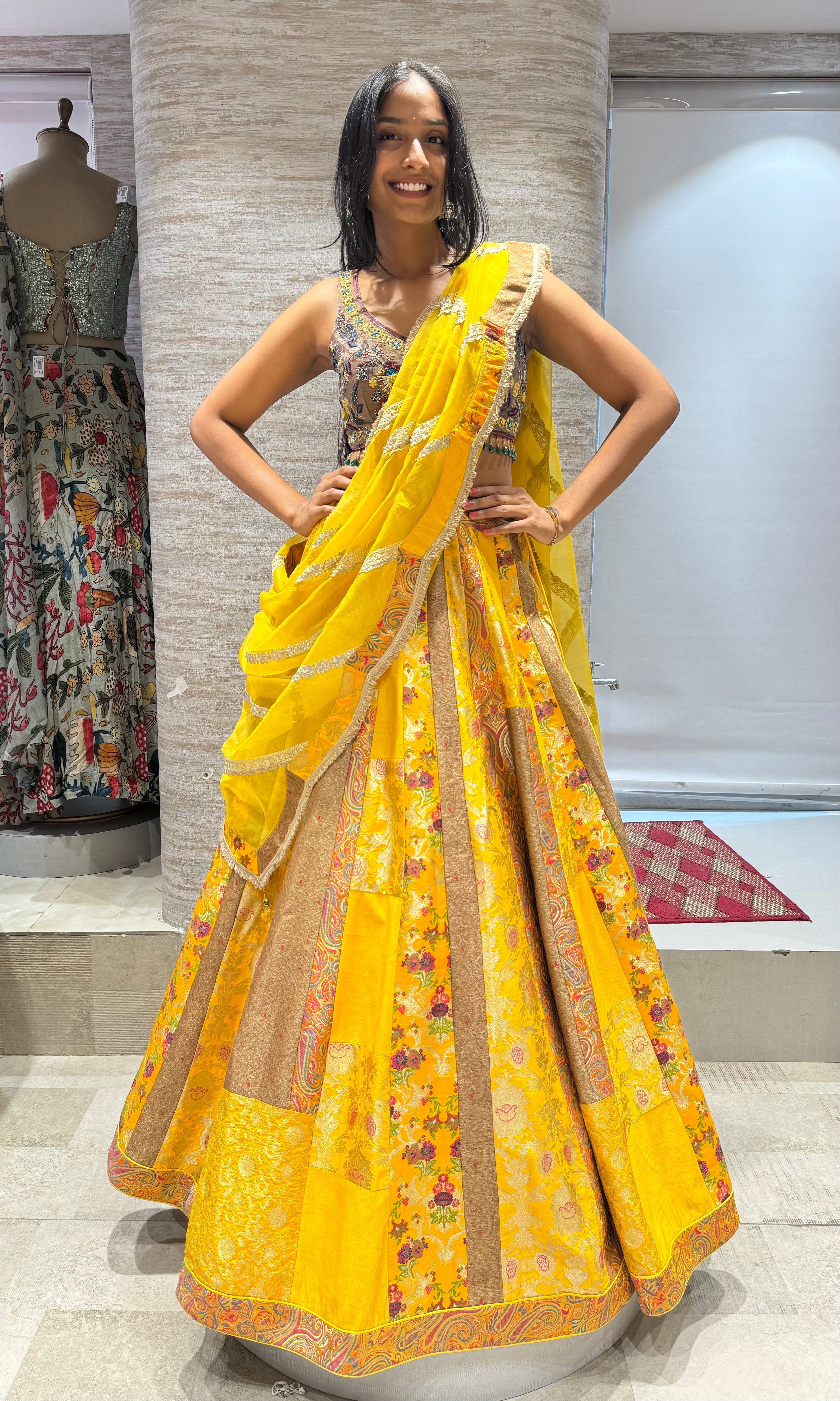 YELOW LEHENGA WITH ELEGANT CORSET BLOUSE