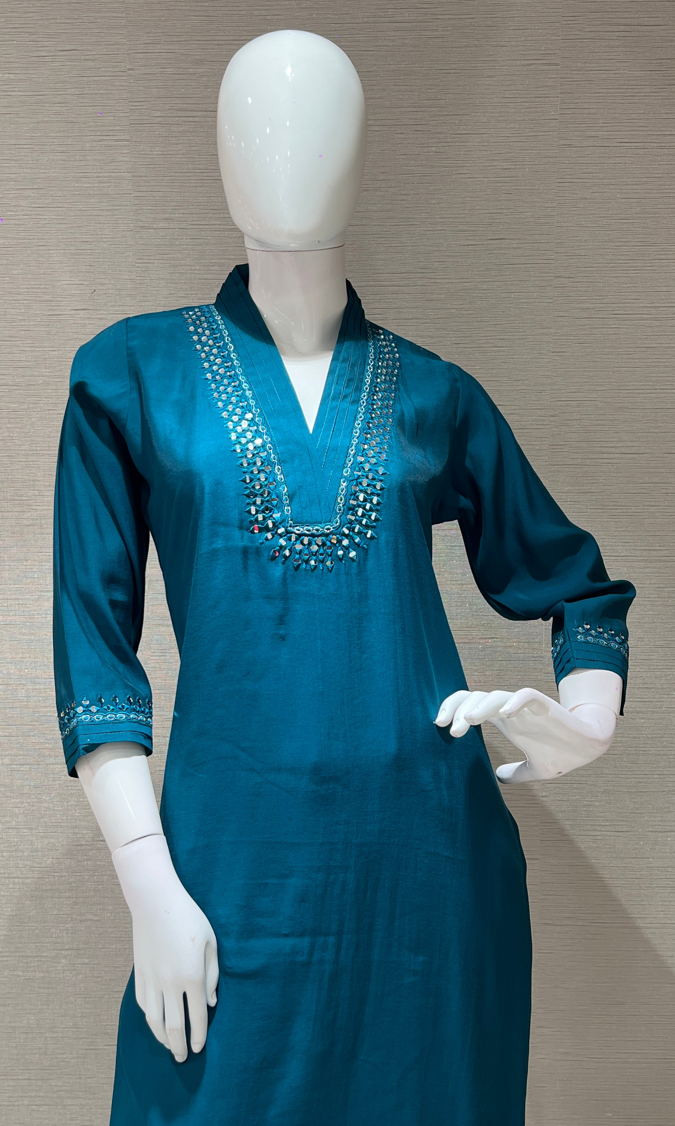 PEACOCK BLUE KURTA SET