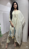Cream Peacock Embroidered SHARARA Set
