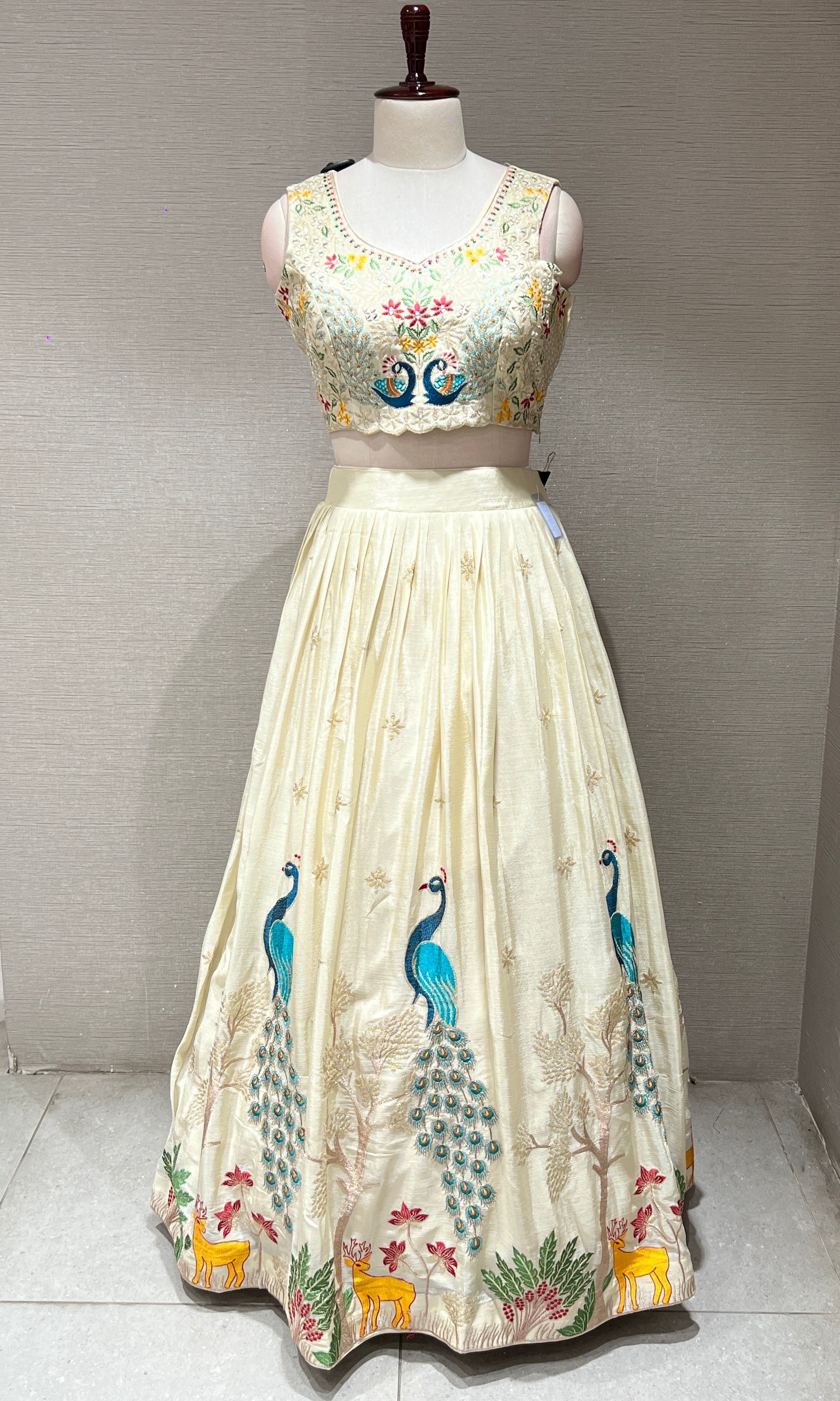 Cream Lehenga