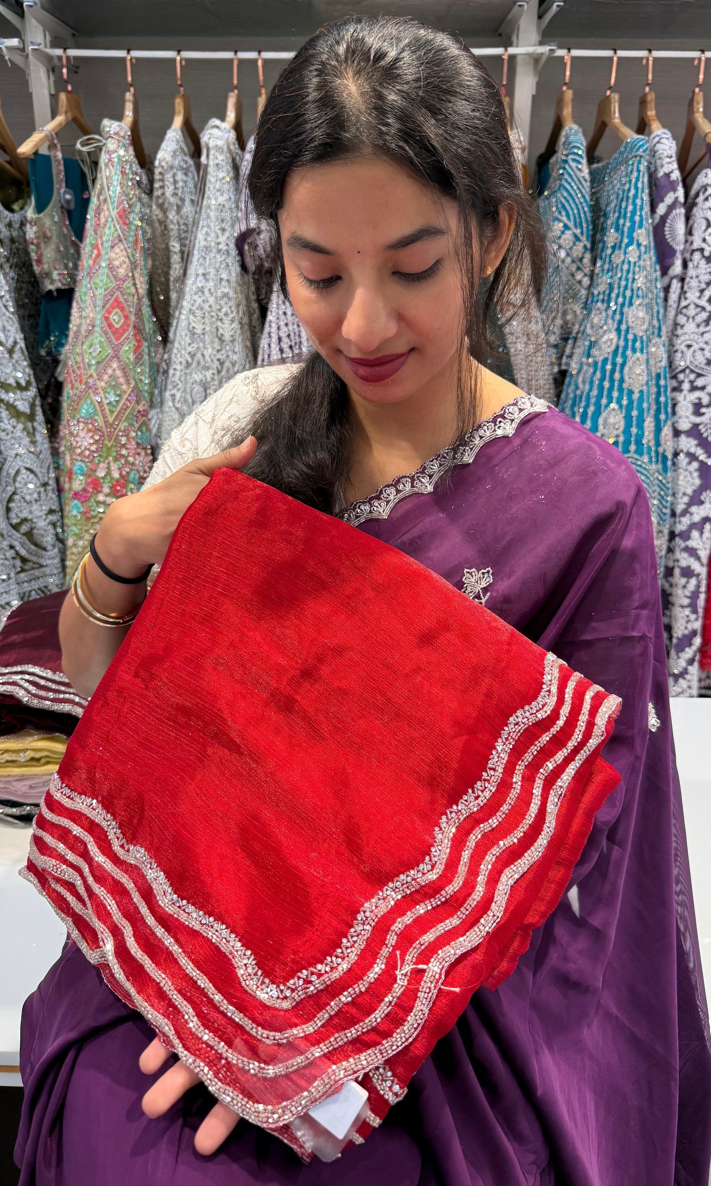 Red saree 777