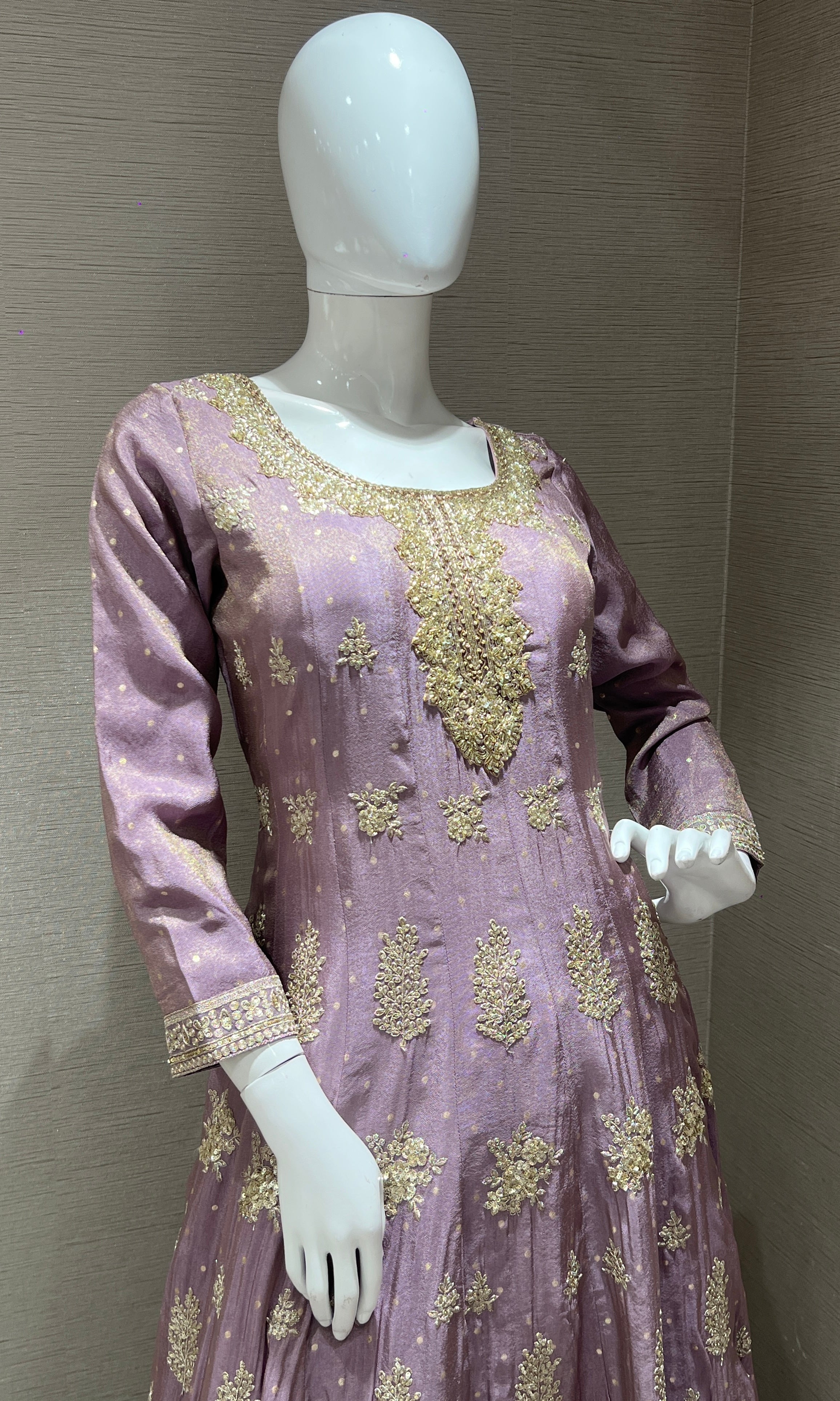 Lavender Anarkali kurta set with palazzo pants