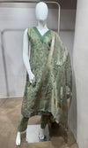Green Embroidered Net Salwar Kurta set