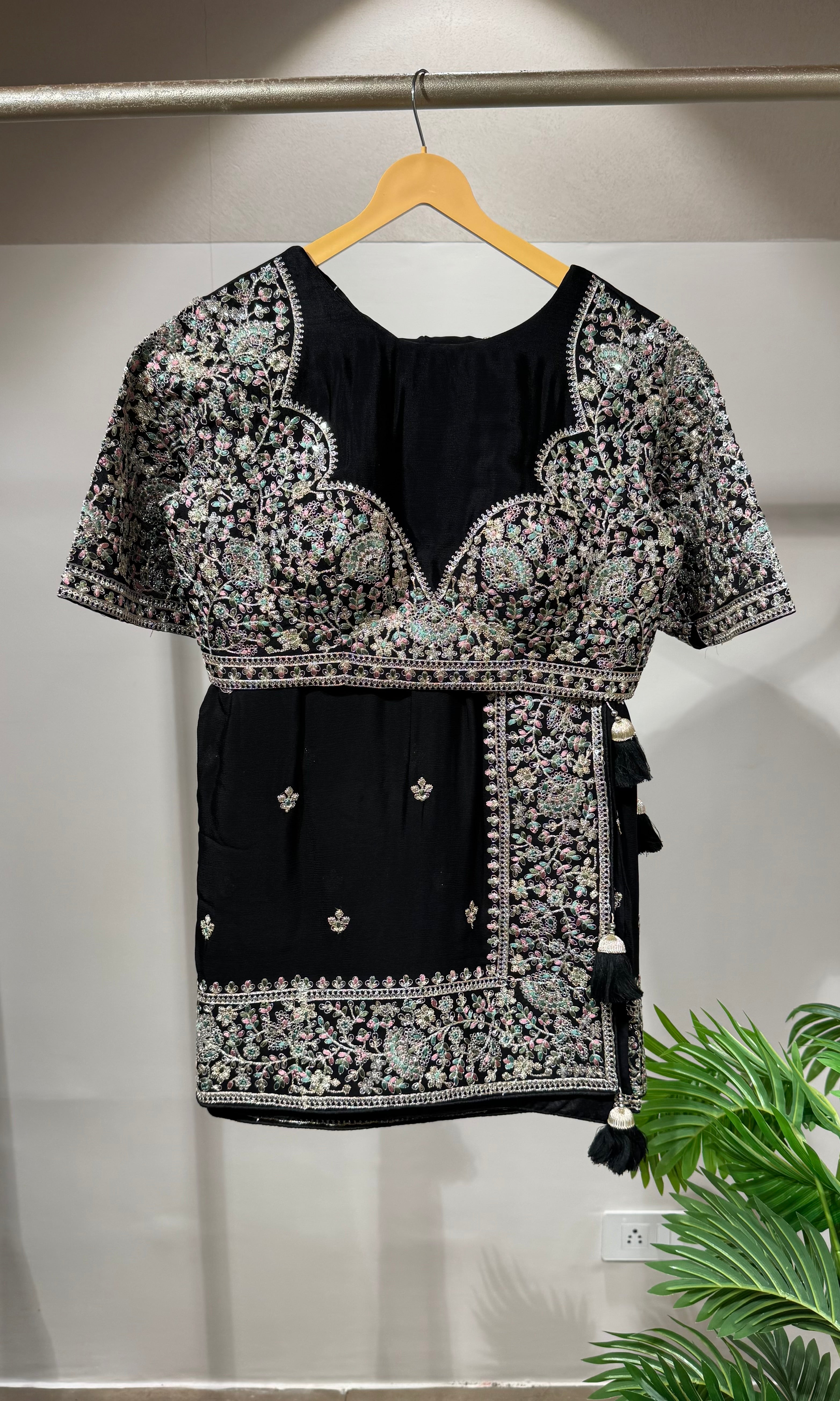 black designer saree with blouse