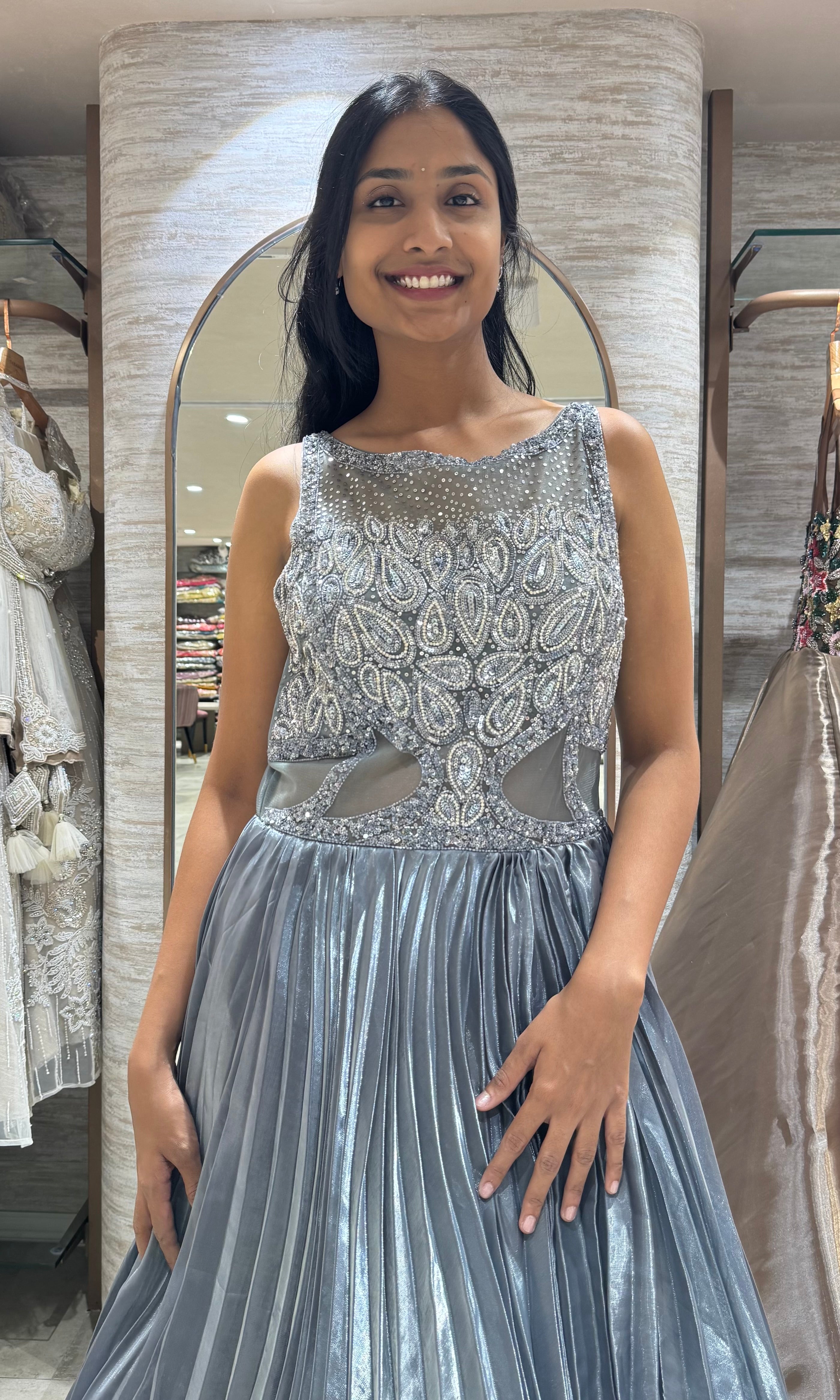grey Crystal Princess Gown