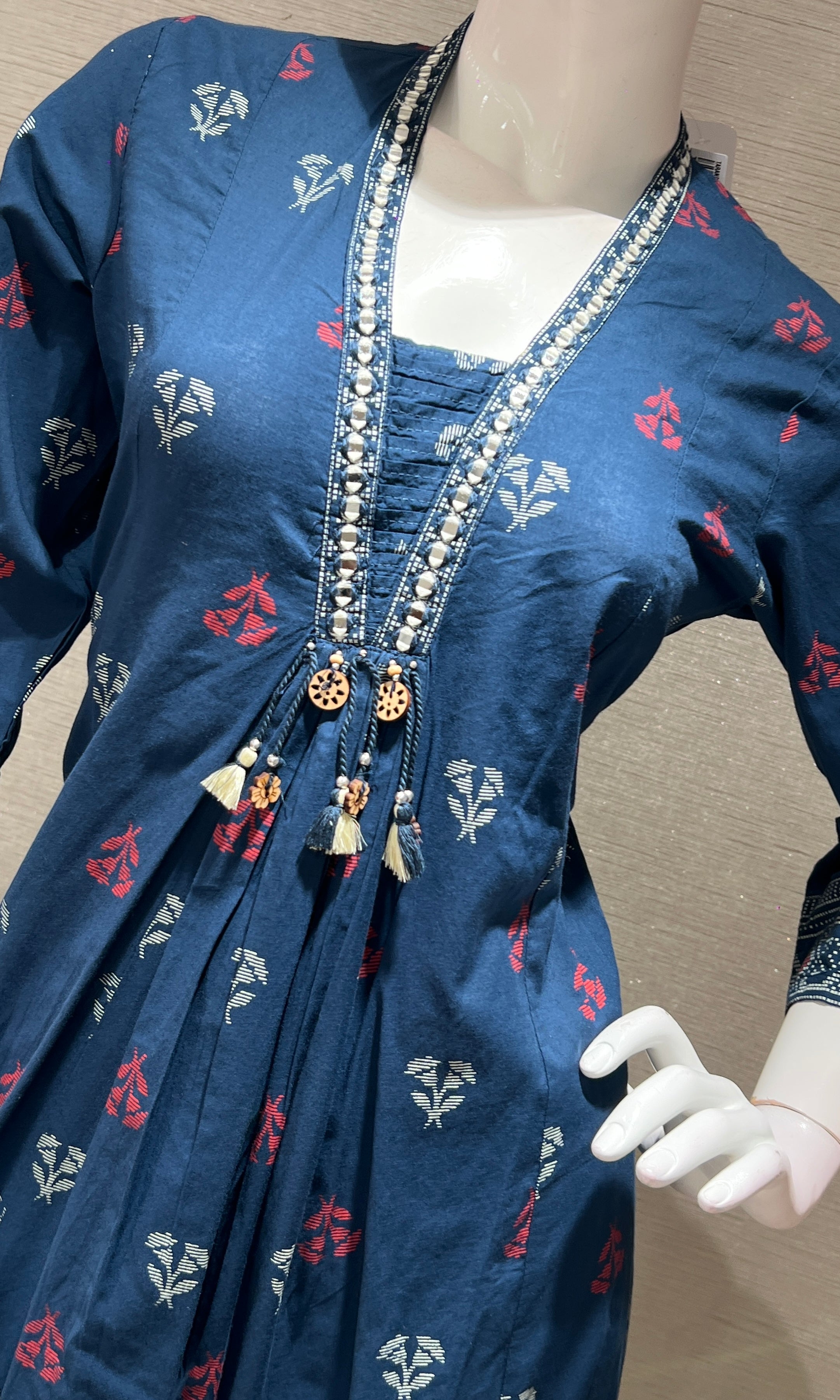 Blue ETHNIC MOTIF PRINTED KURTA SET