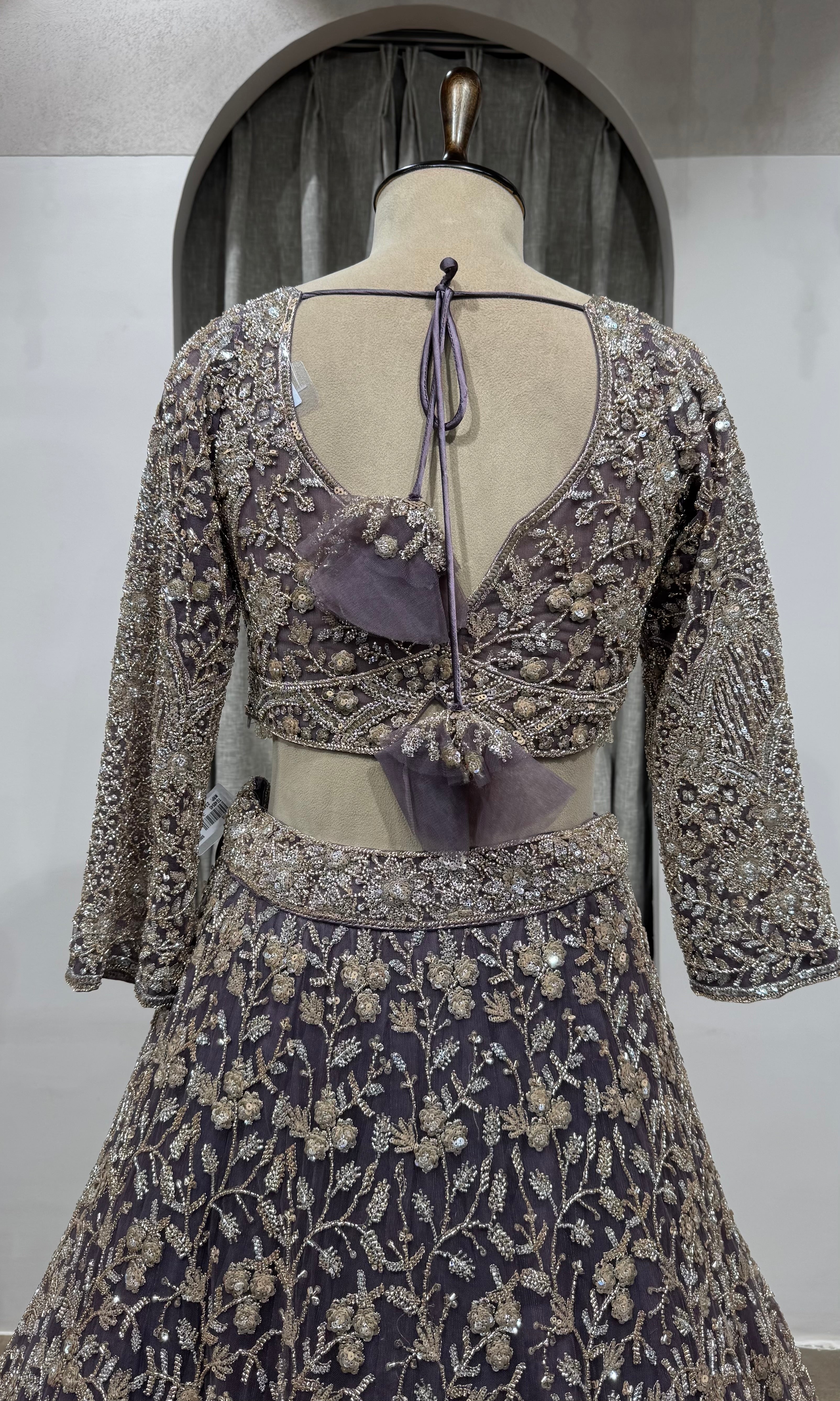 Light Purple Sequin Embellished Bridal Lehenga