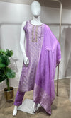 Lavender brocade kurta set