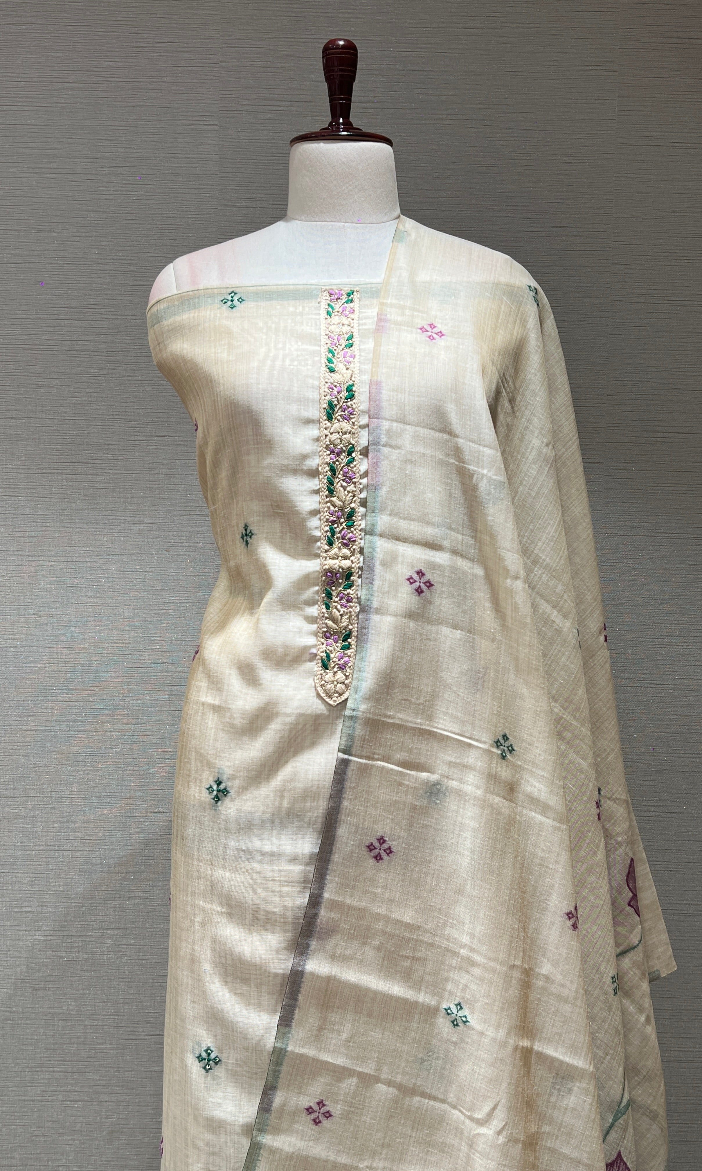 CREAM DRESS MATERIAL