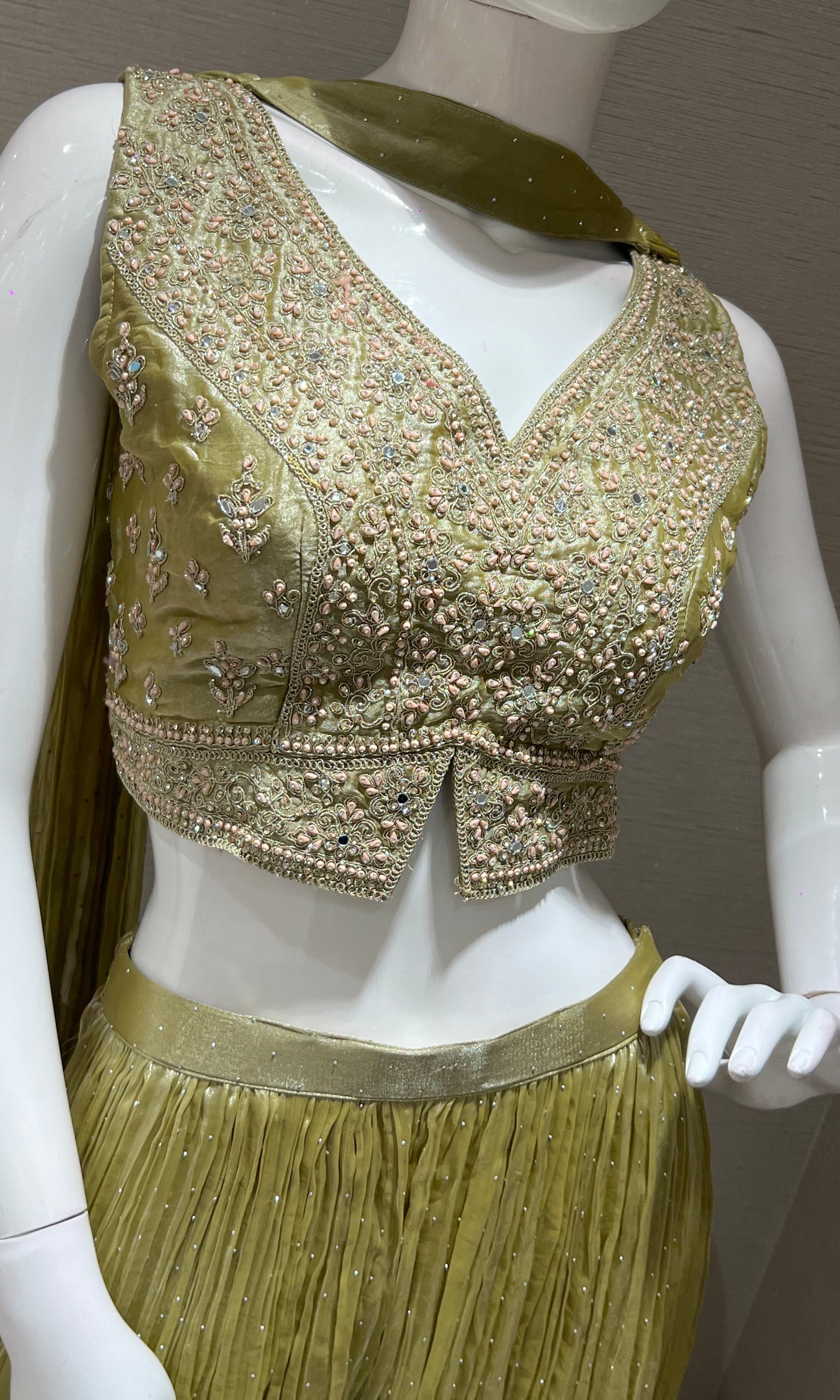 Green EMBROIDERED palazzo SET