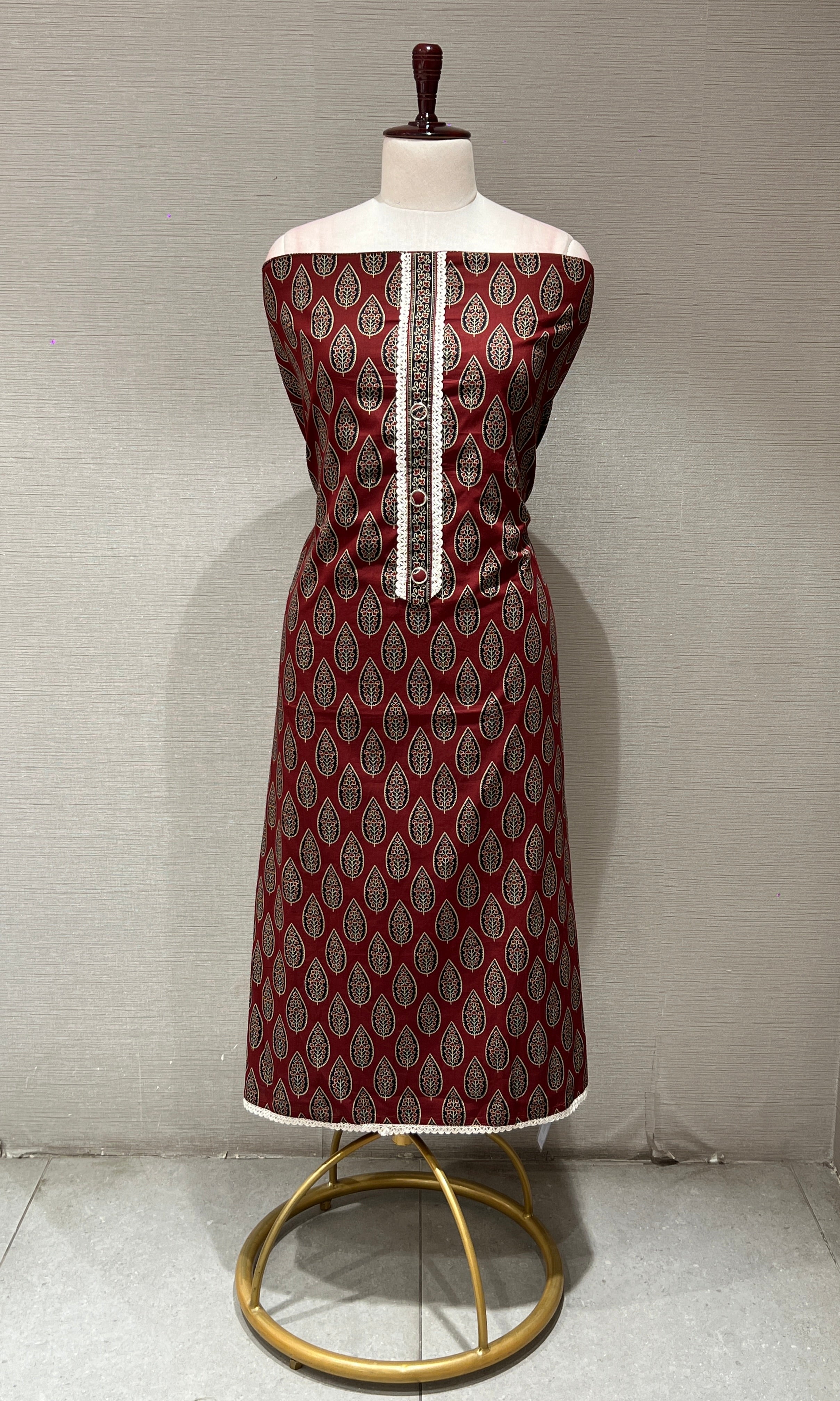 Maroon dress material