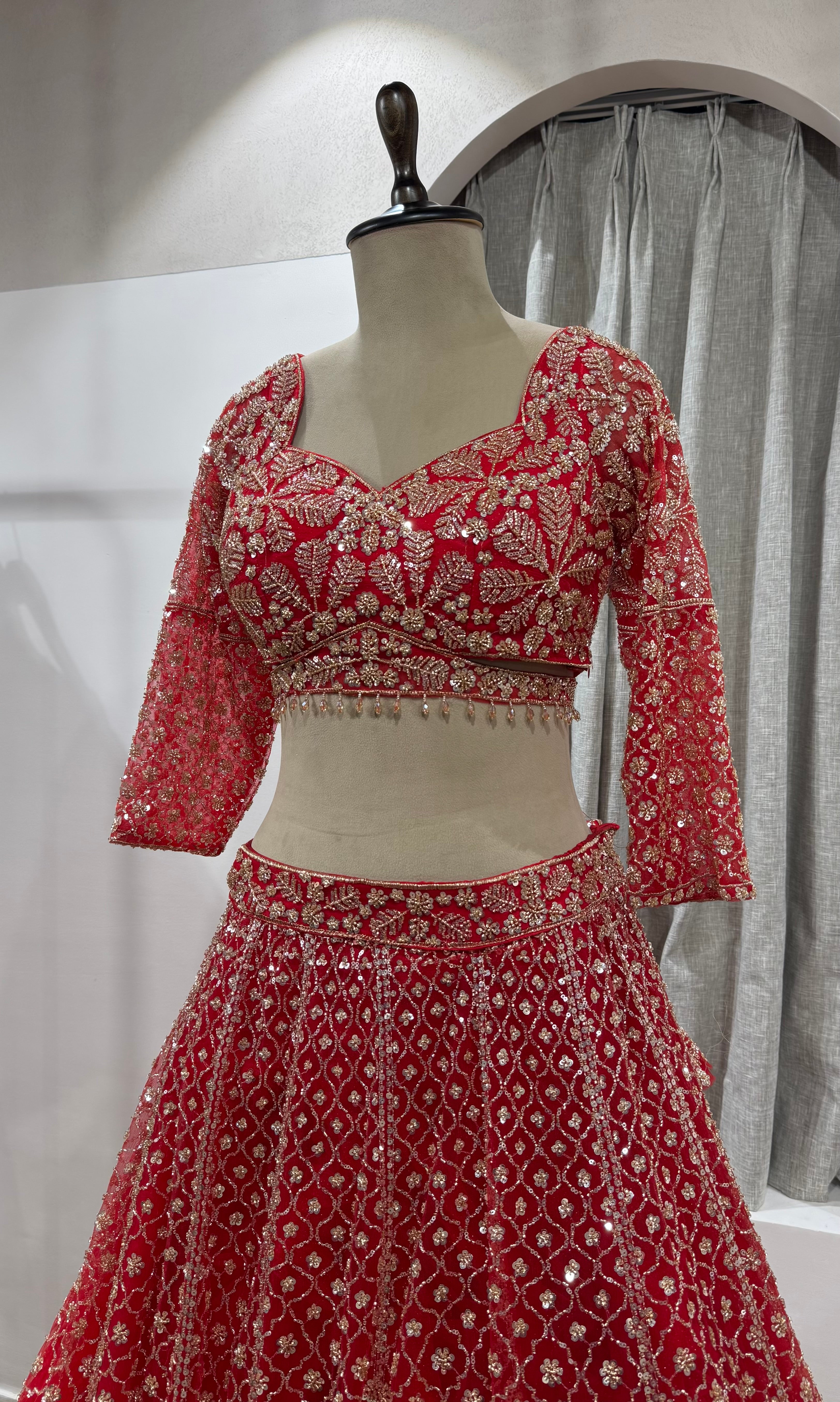 Royal Red Zardozi Ensemble LEHENGA