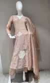 Mauve Cotton Floral Kurta set with dupatta