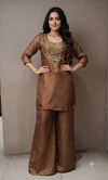 Copper Shimmer Cord Palazzo Set