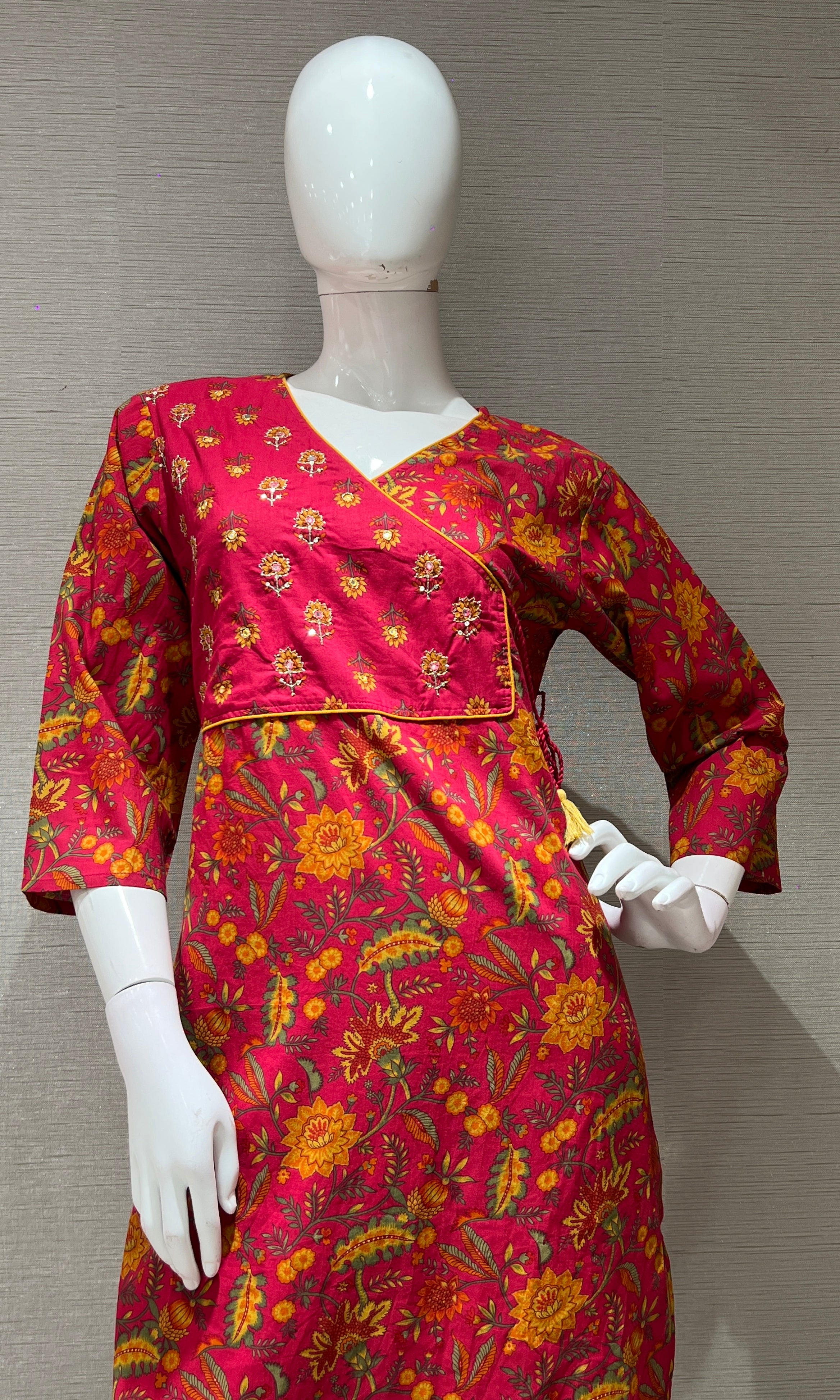 Pink ETHNIC PRINTED kurta set
