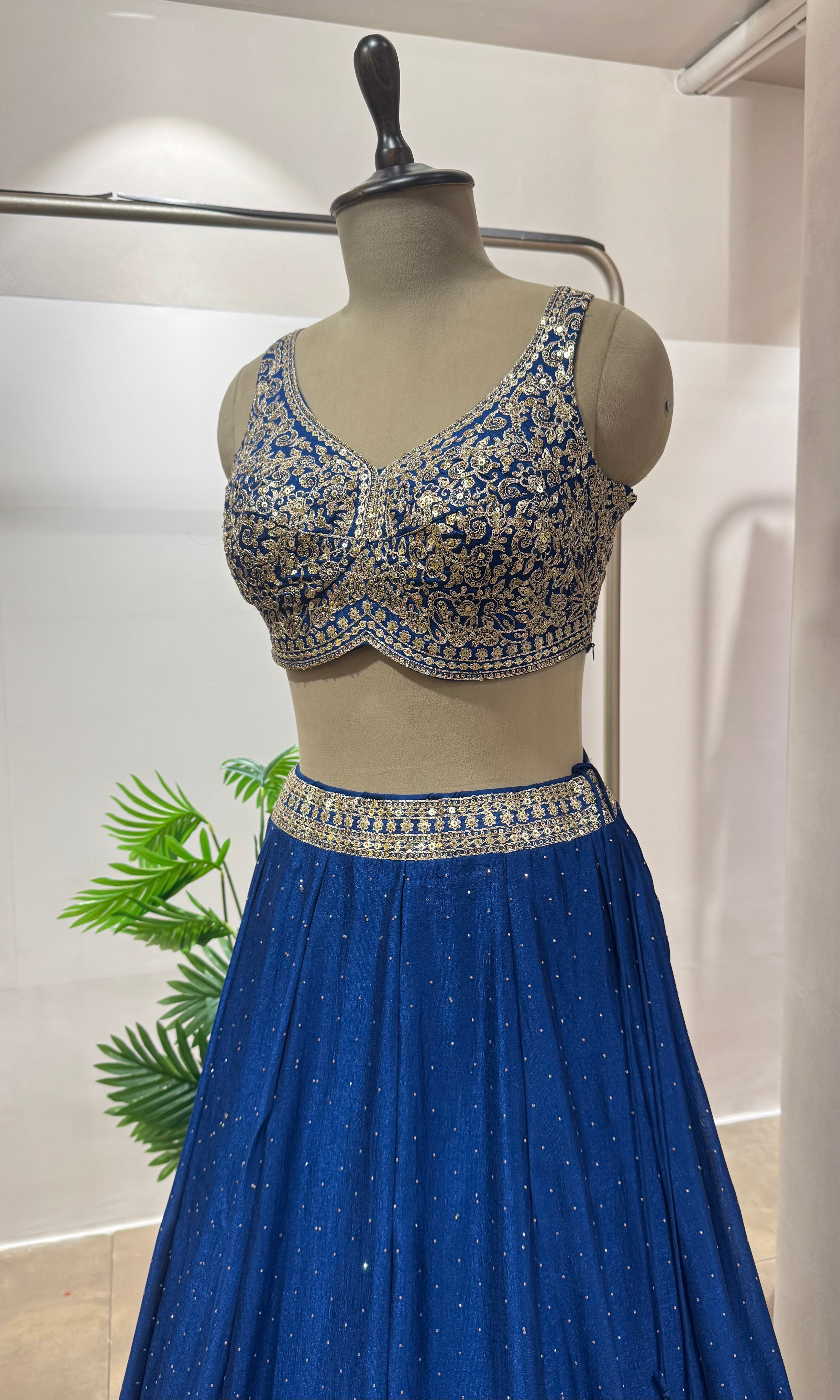 Blue lehenga WITH EMBROIDERY BLOUSE