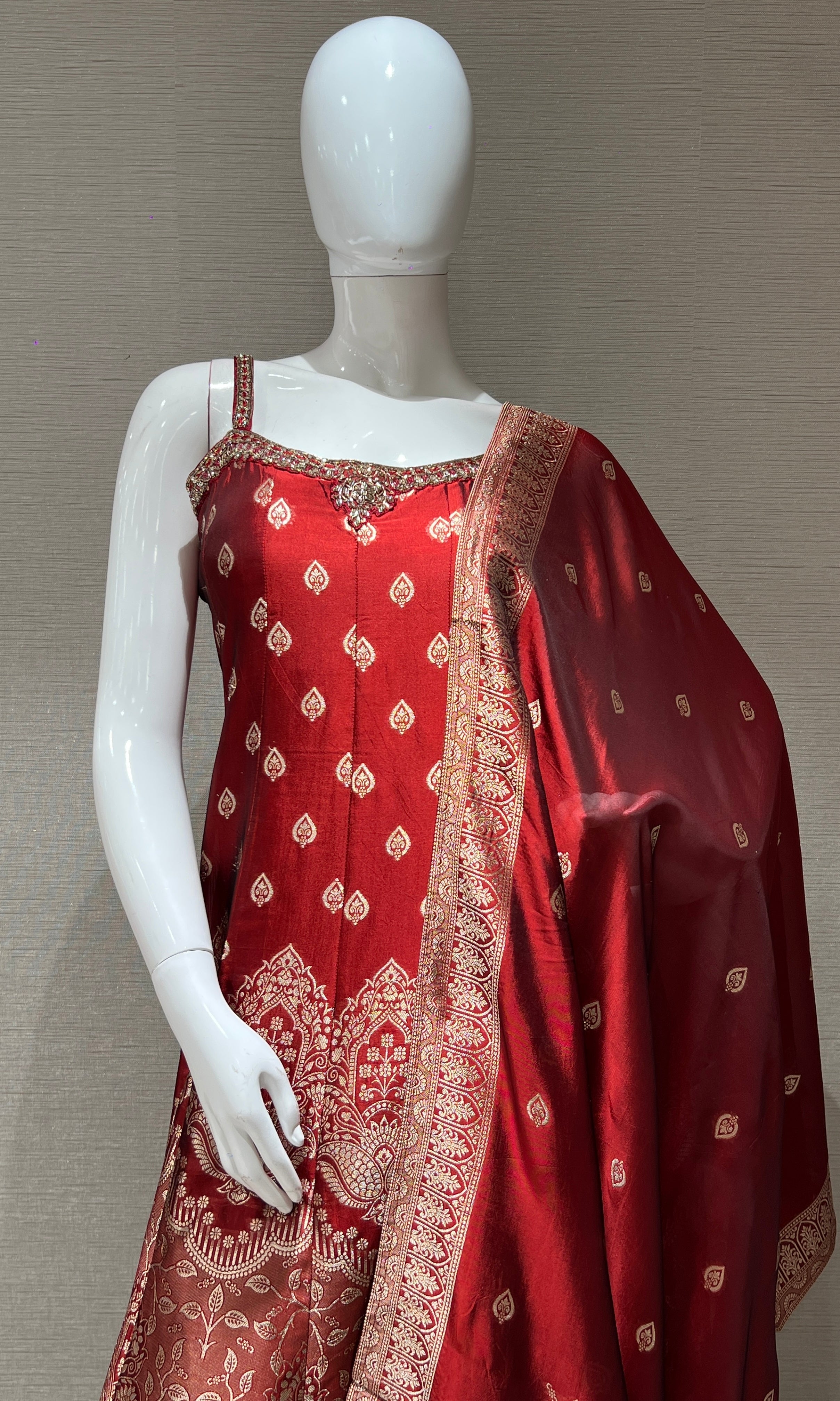 Maroon Sharara kurta set