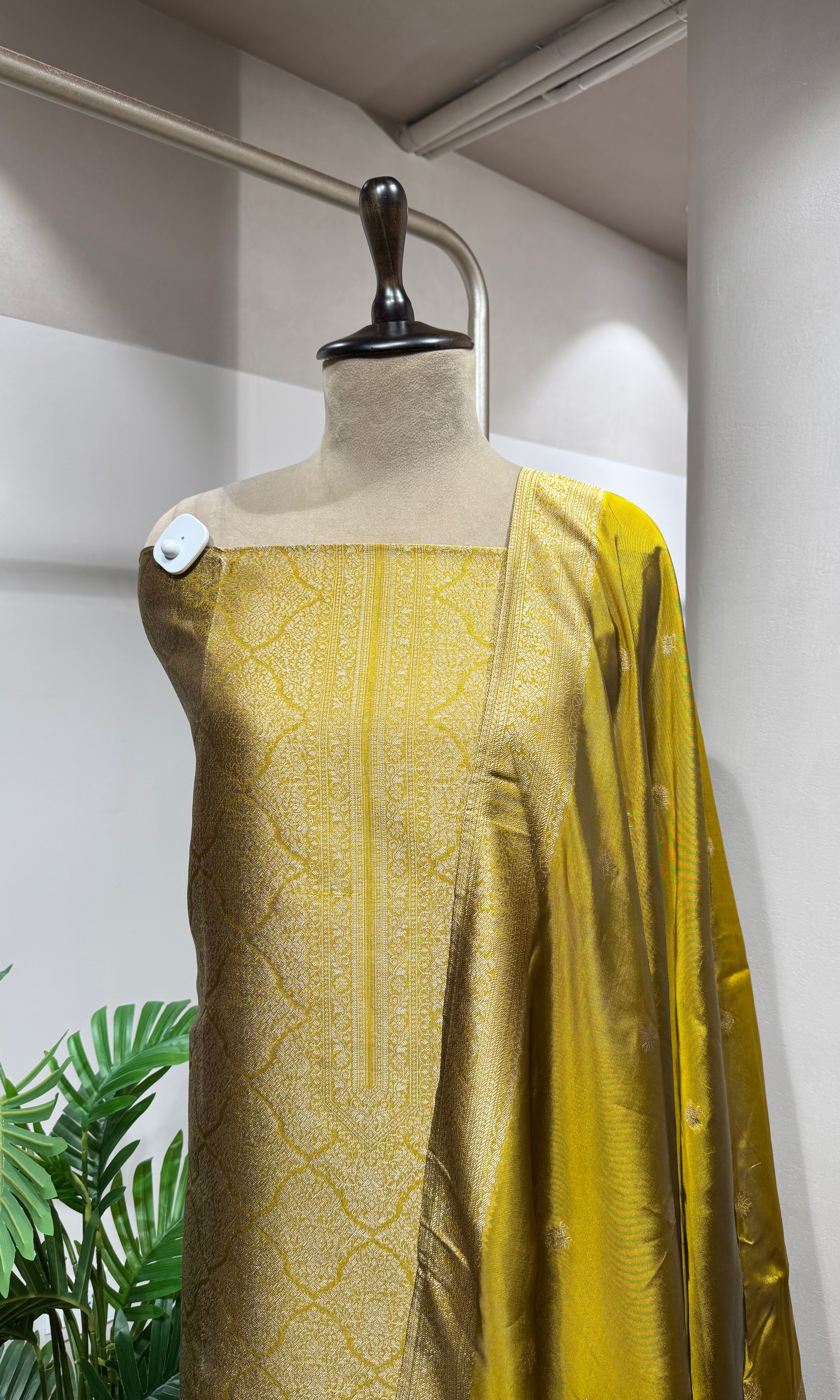 Mustard Banarasi Silk DRESS MATERIAL