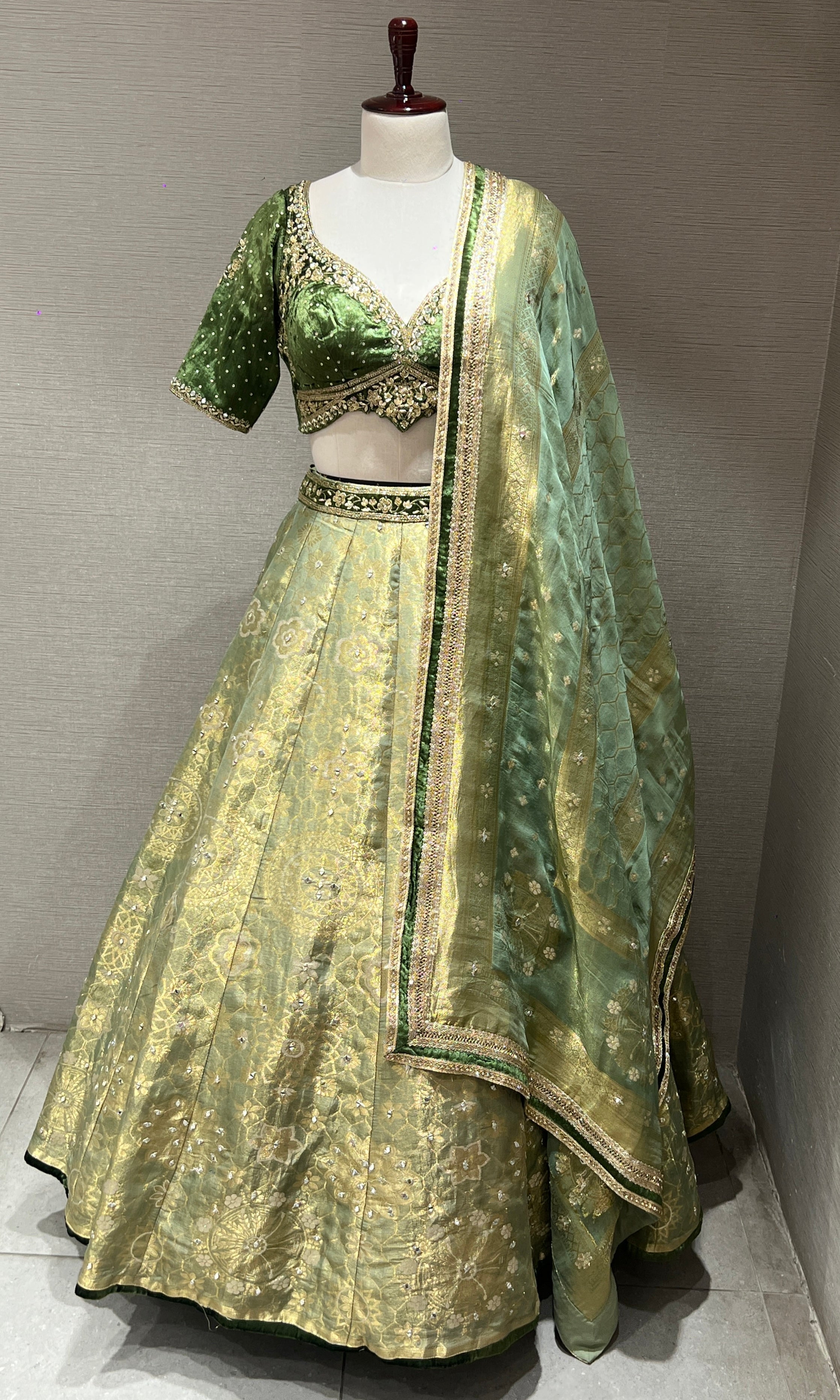 Regal Fern – Banarasi Silk Lehenga