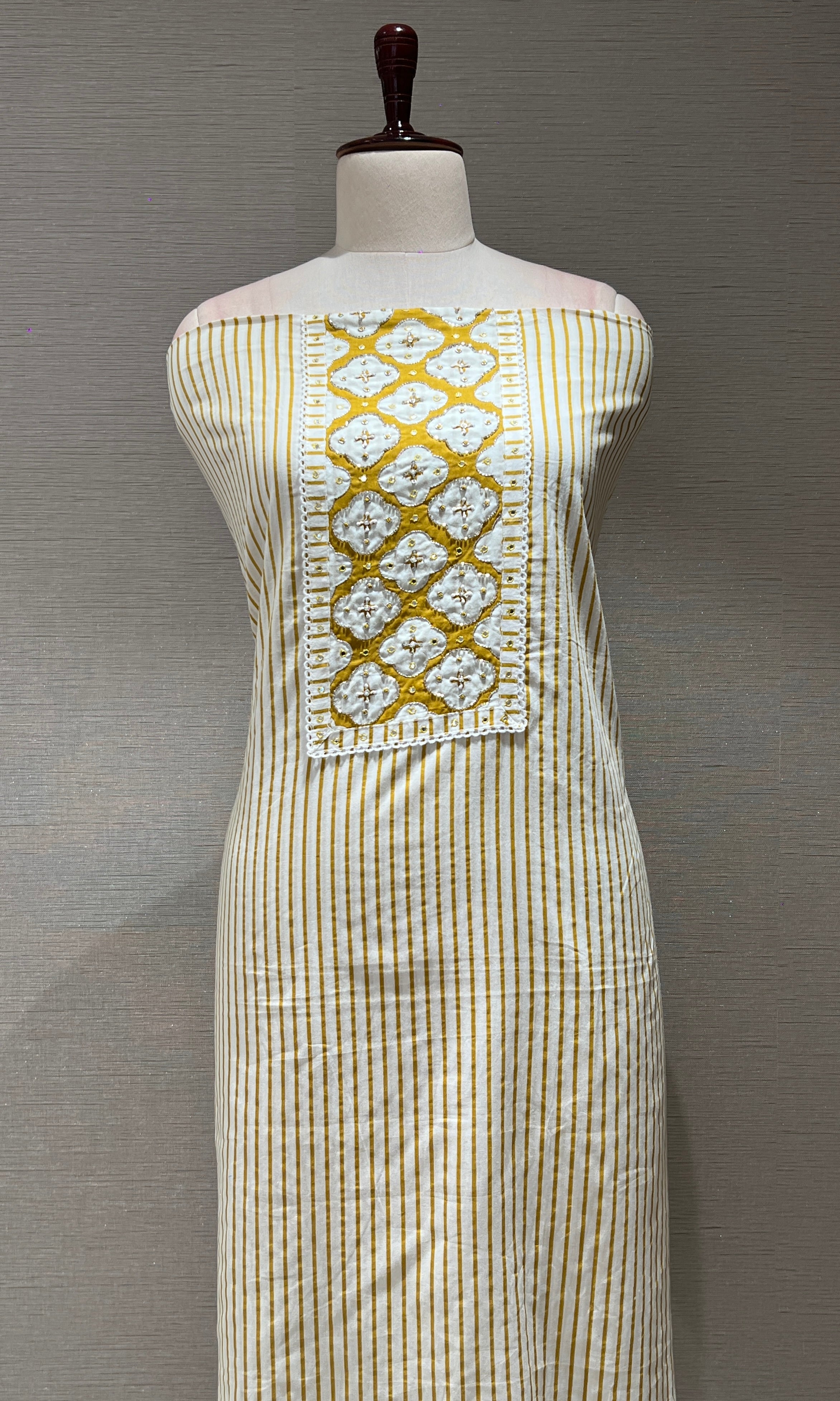 Mustard yellow dress material