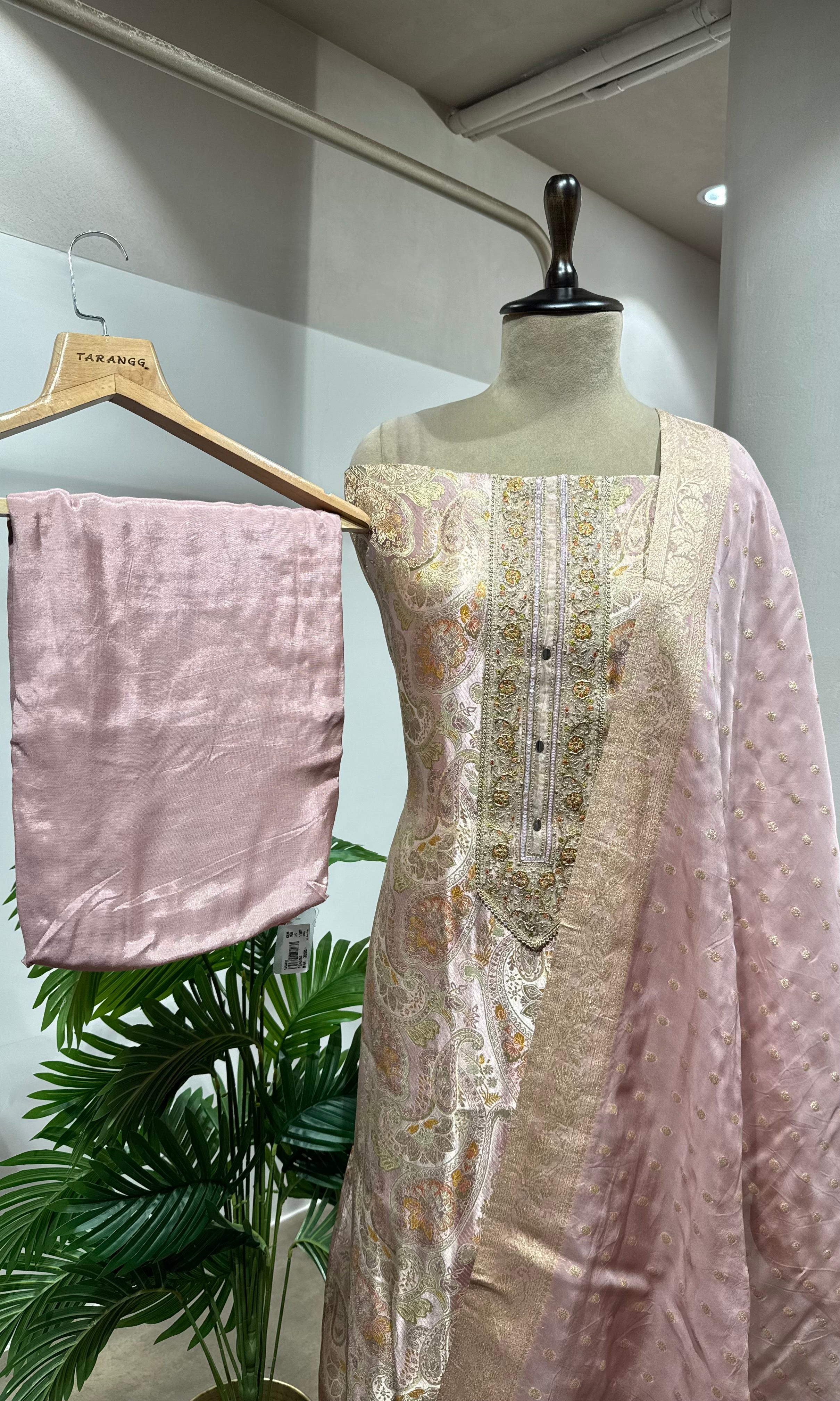 LILAC BANARASI SILK DRESS MATERIAL