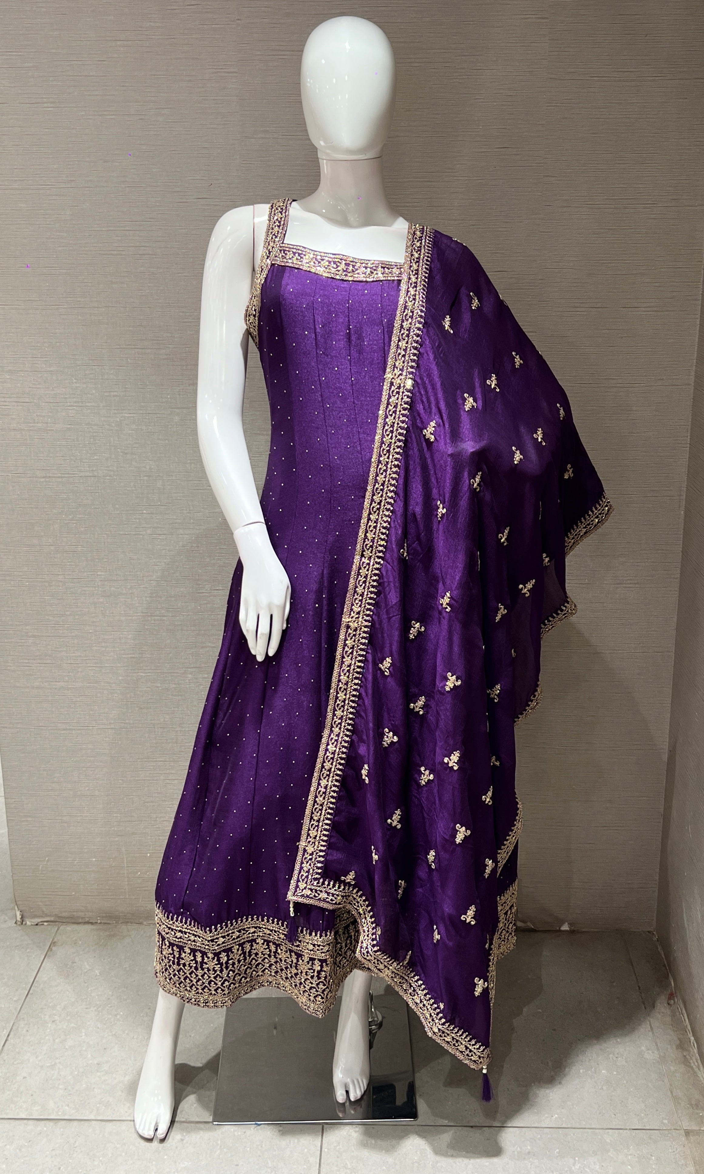 Purple gold Ethnic kurta set