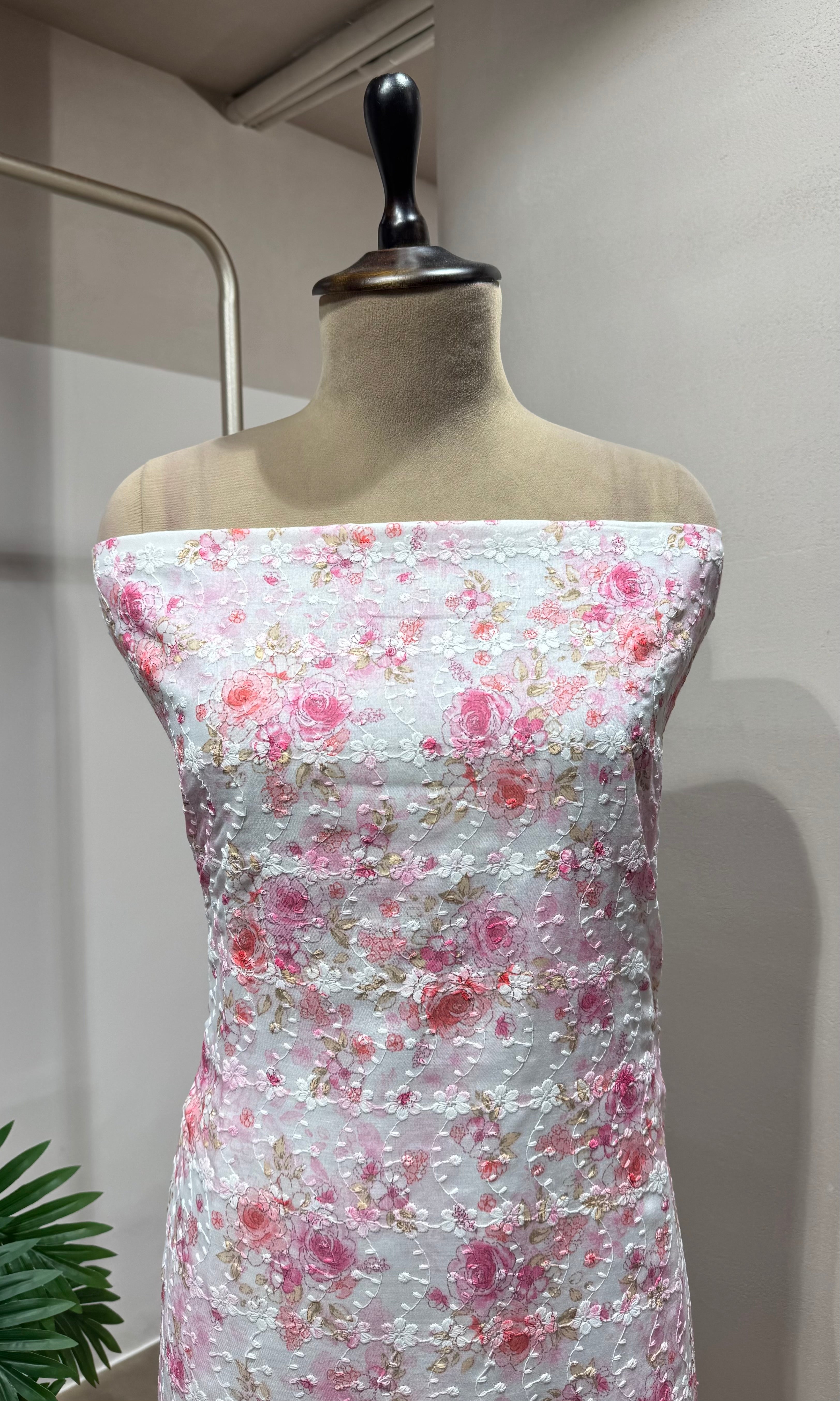 PINK floral dress material