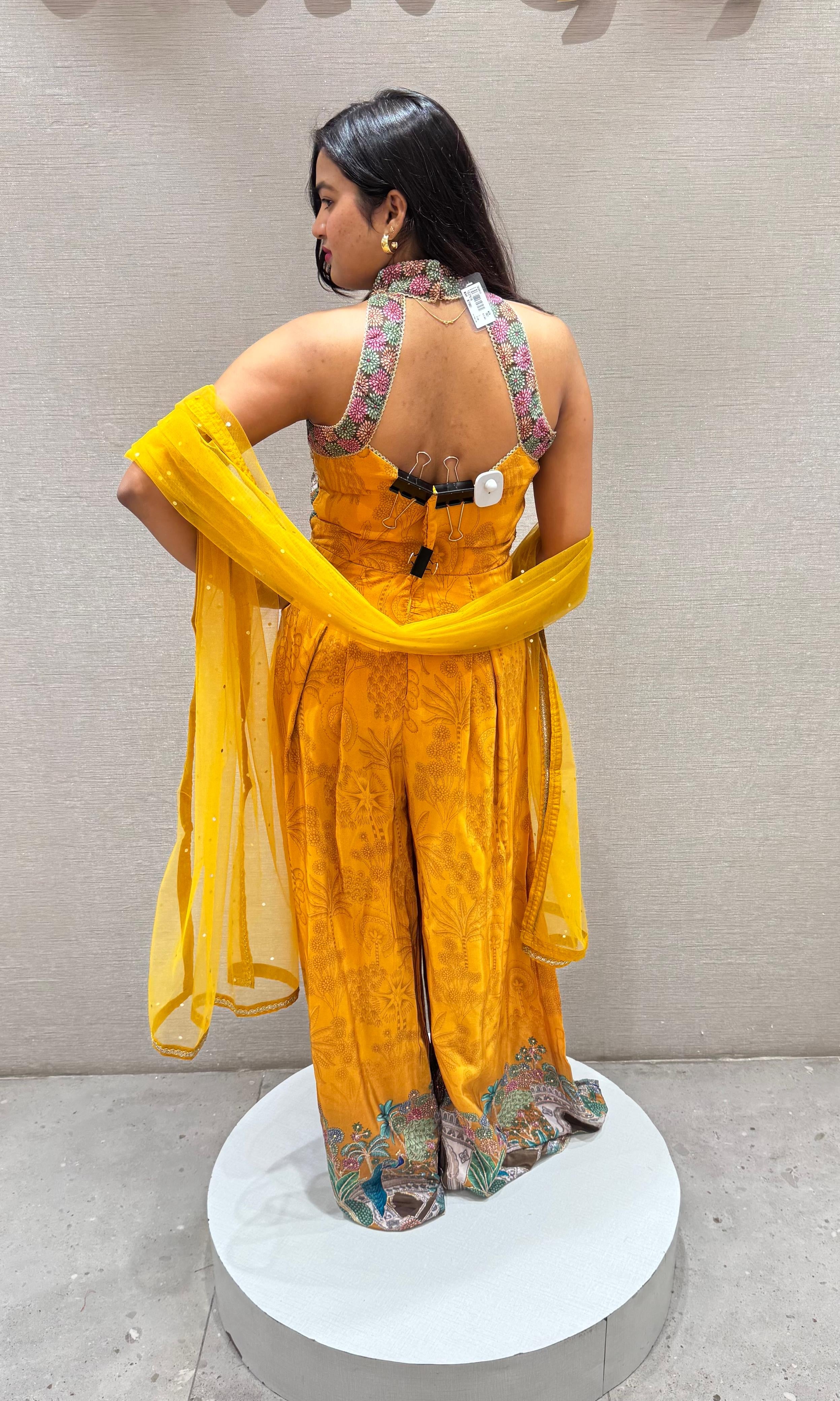 Mustard yellow PEACOCK JUMPSUIT