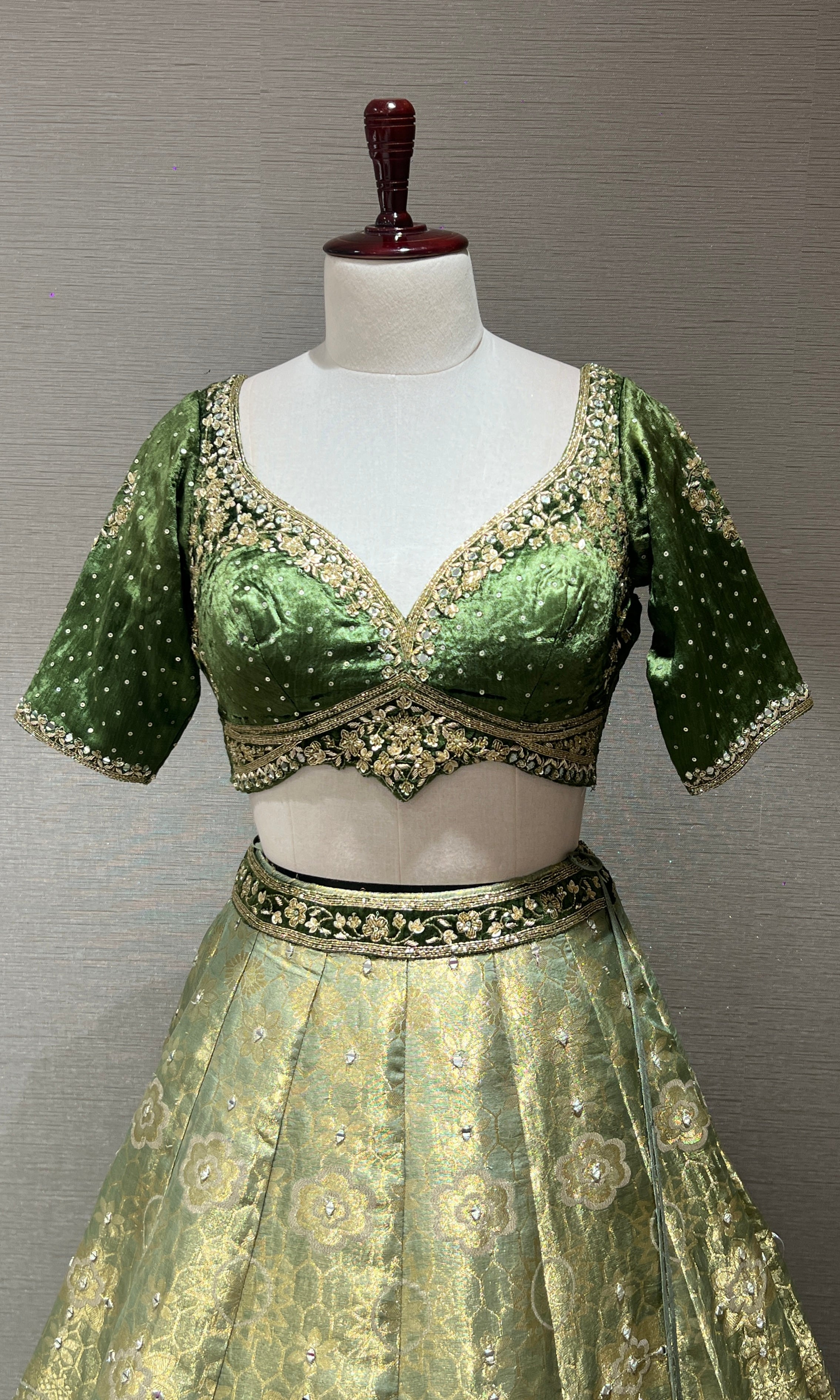 Regal Fern – Banarasi Silk Lehenga