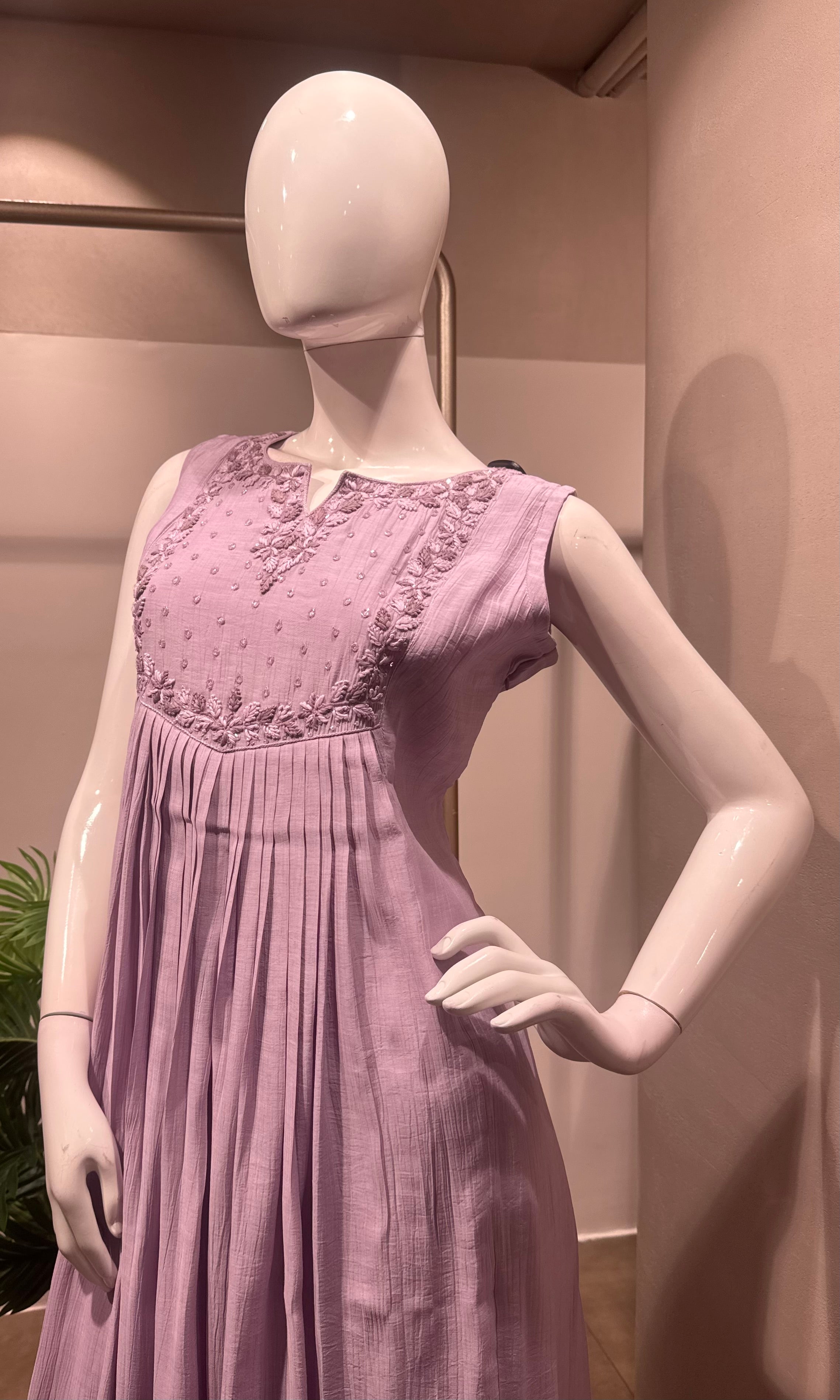 Lavender Bloom Anarkali kurta Set