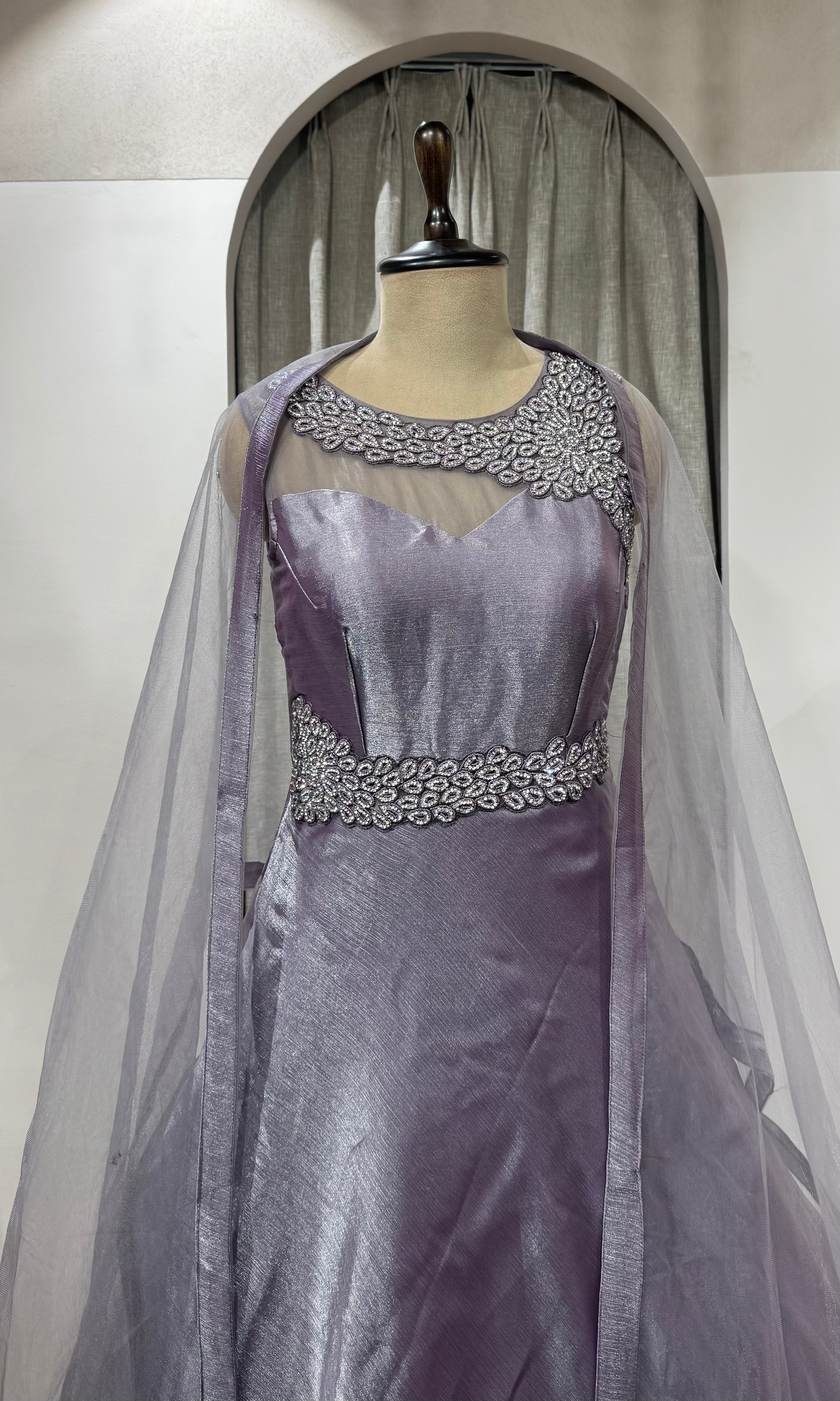LIGHT PURPLE Shimmer Organza Gown