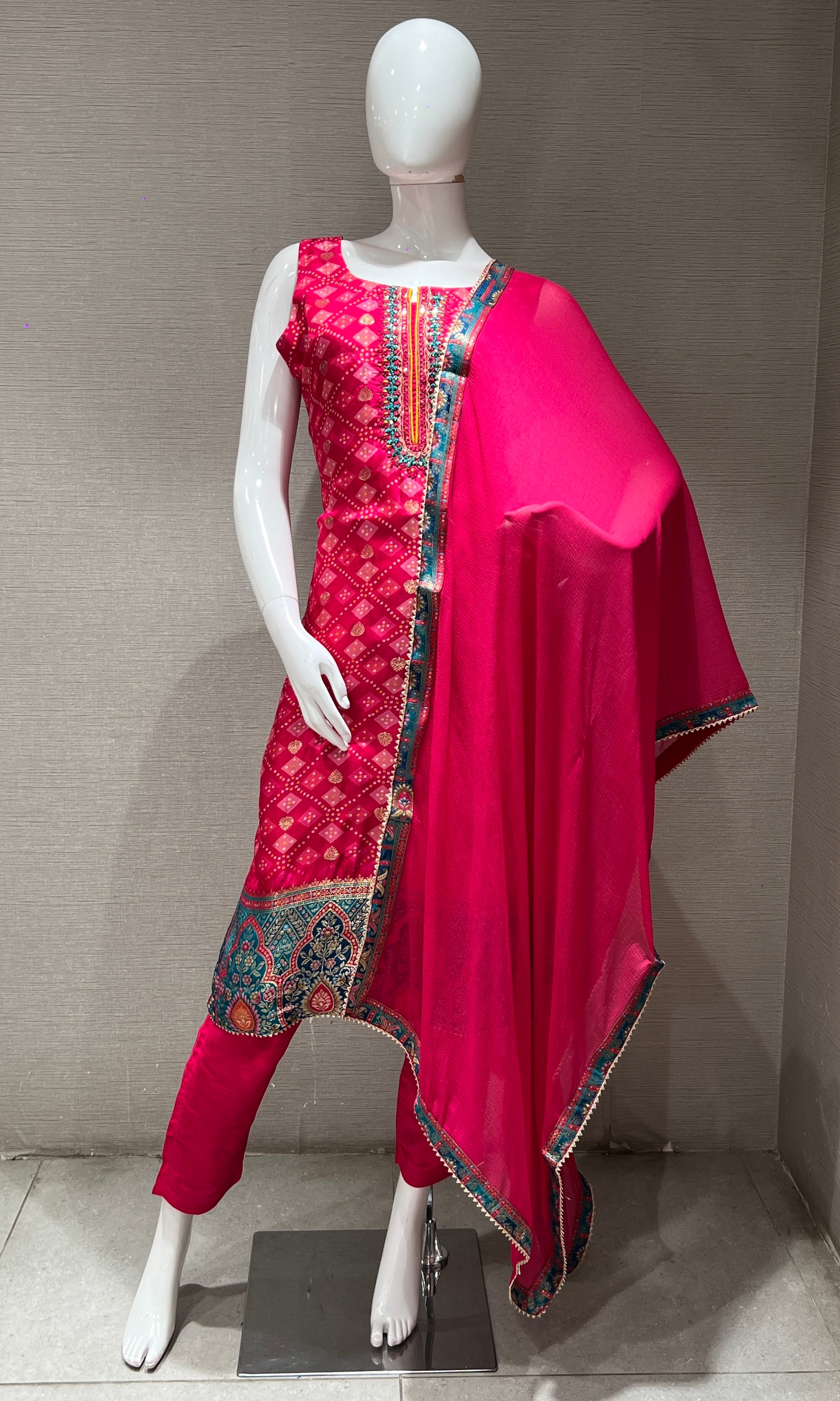 Pink EMBROIDERED kurta set