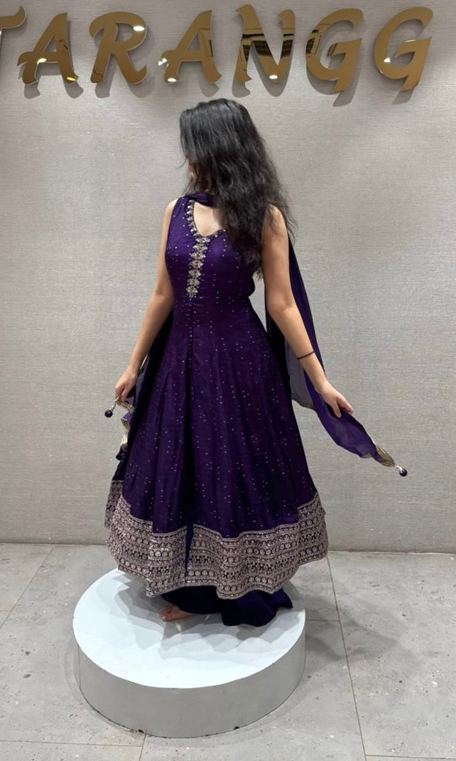 Royal Amethyst Front Slit Anarkali KURTA Set