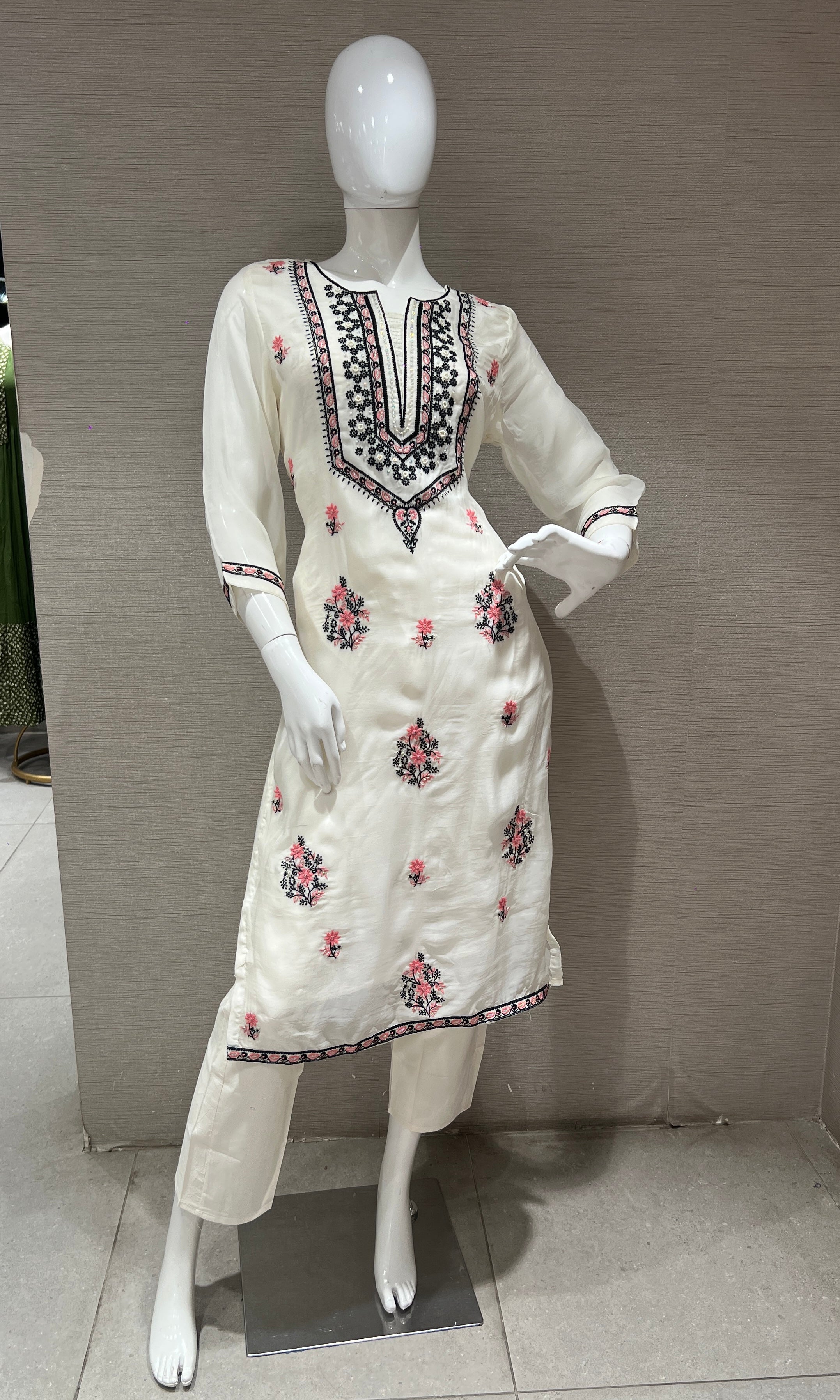 Cream kurta set