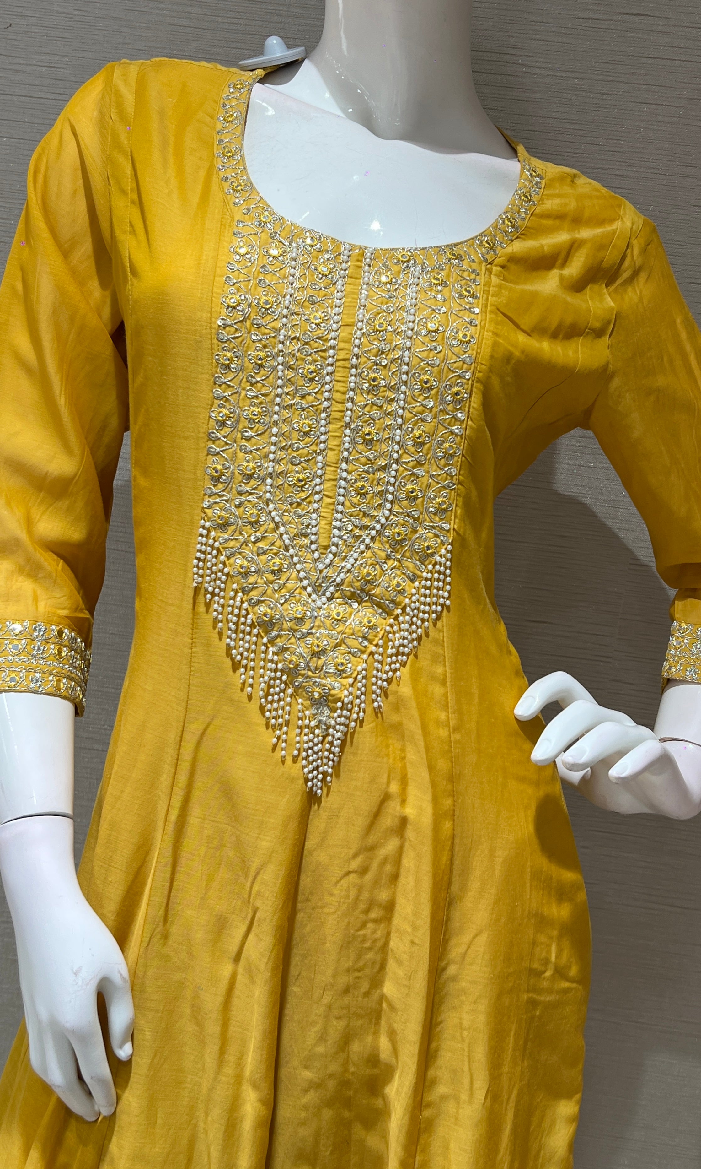 Yellow EMBROIDERED Anarkali KURTA SET
