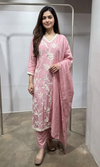 Rose Pink Floral Embroidered Kurta Set