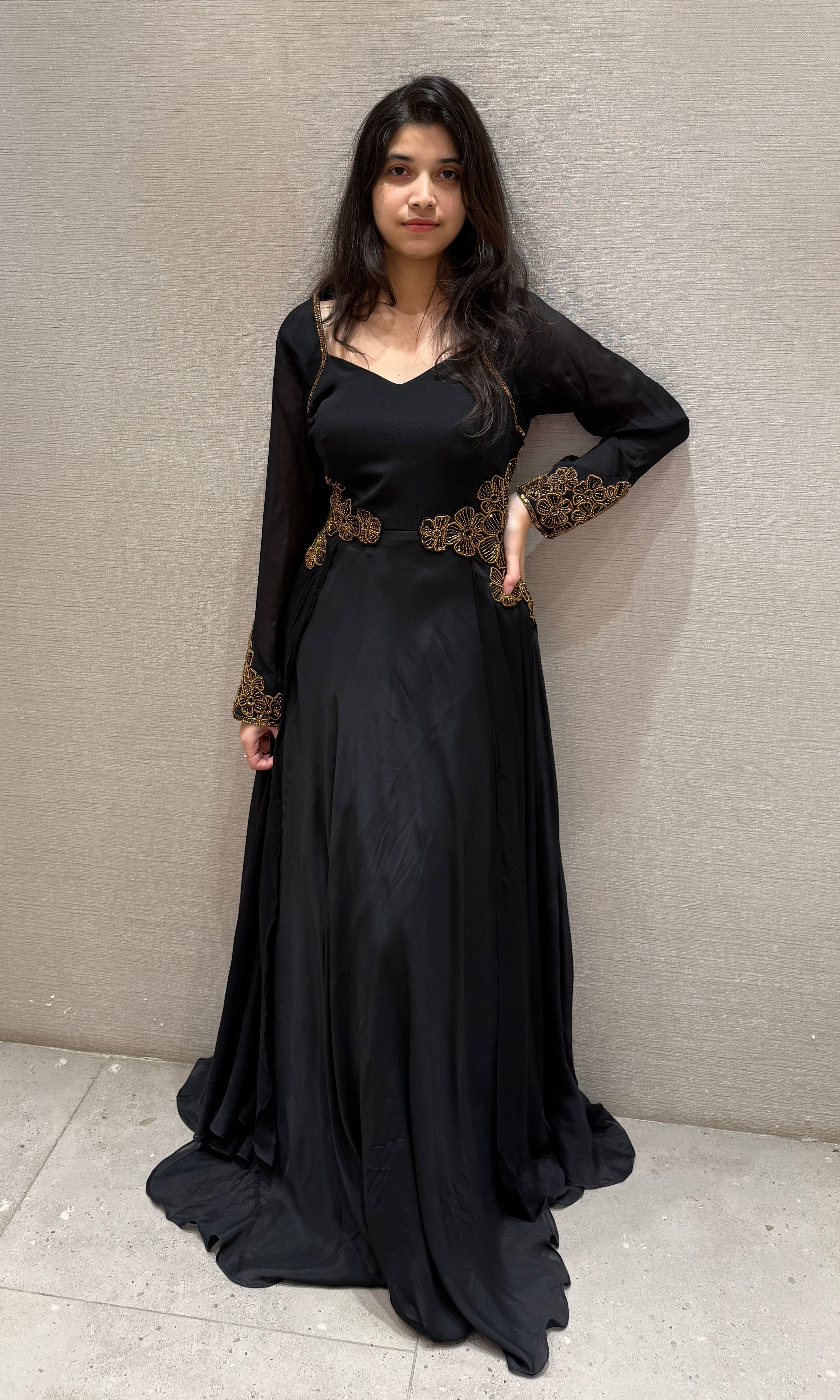 Black Gold Bloom Gown