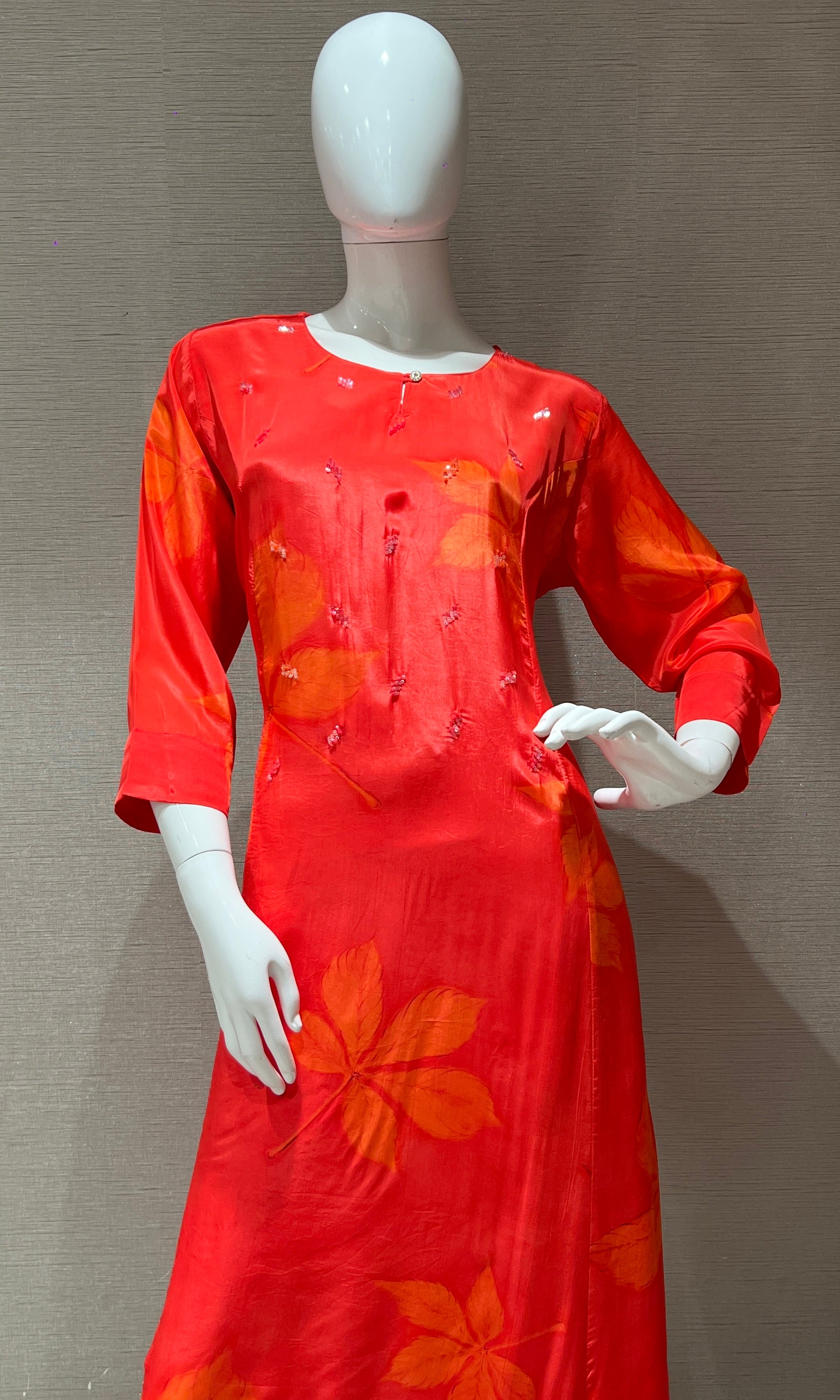 T Red Anarkali top