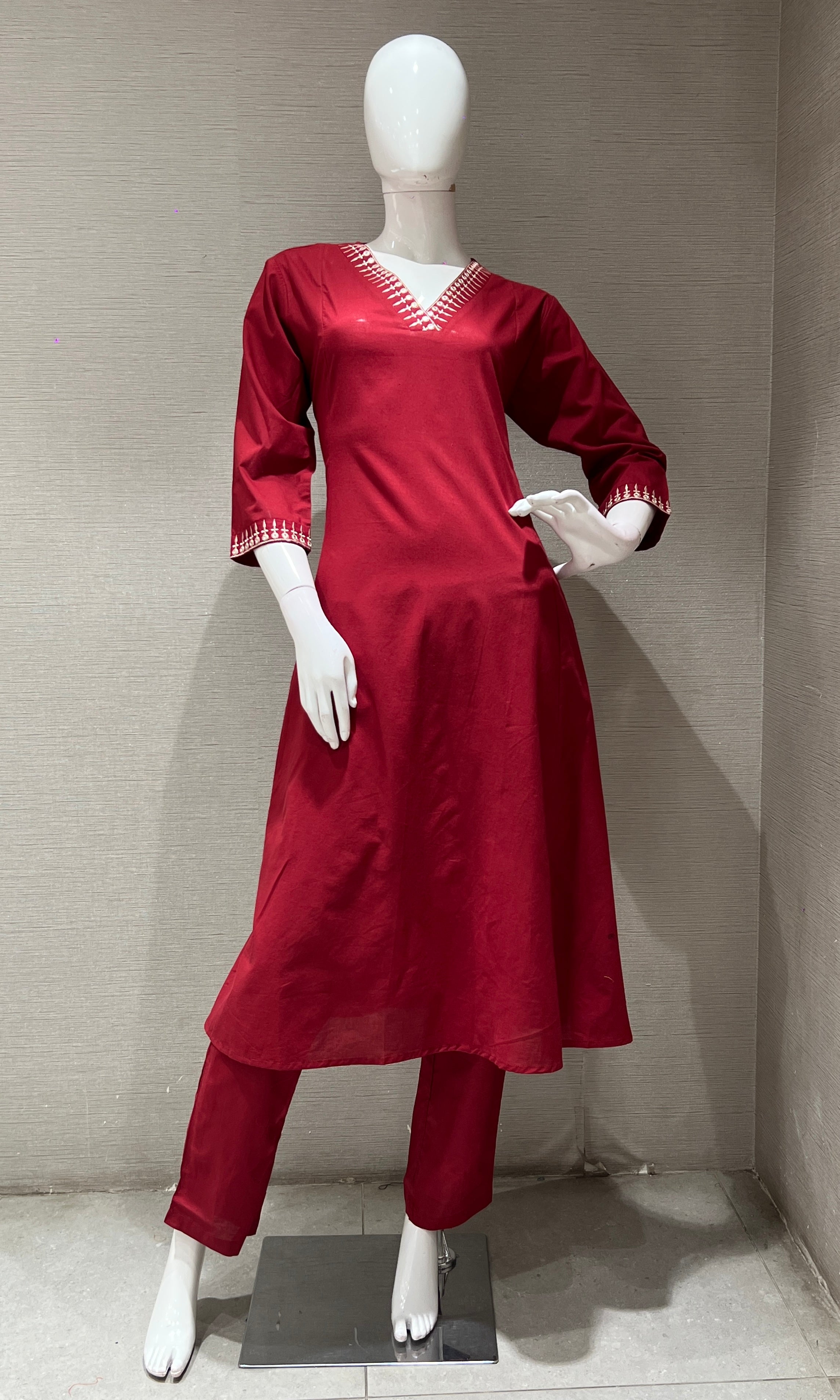 Maroon ETHNIC KURTA SET