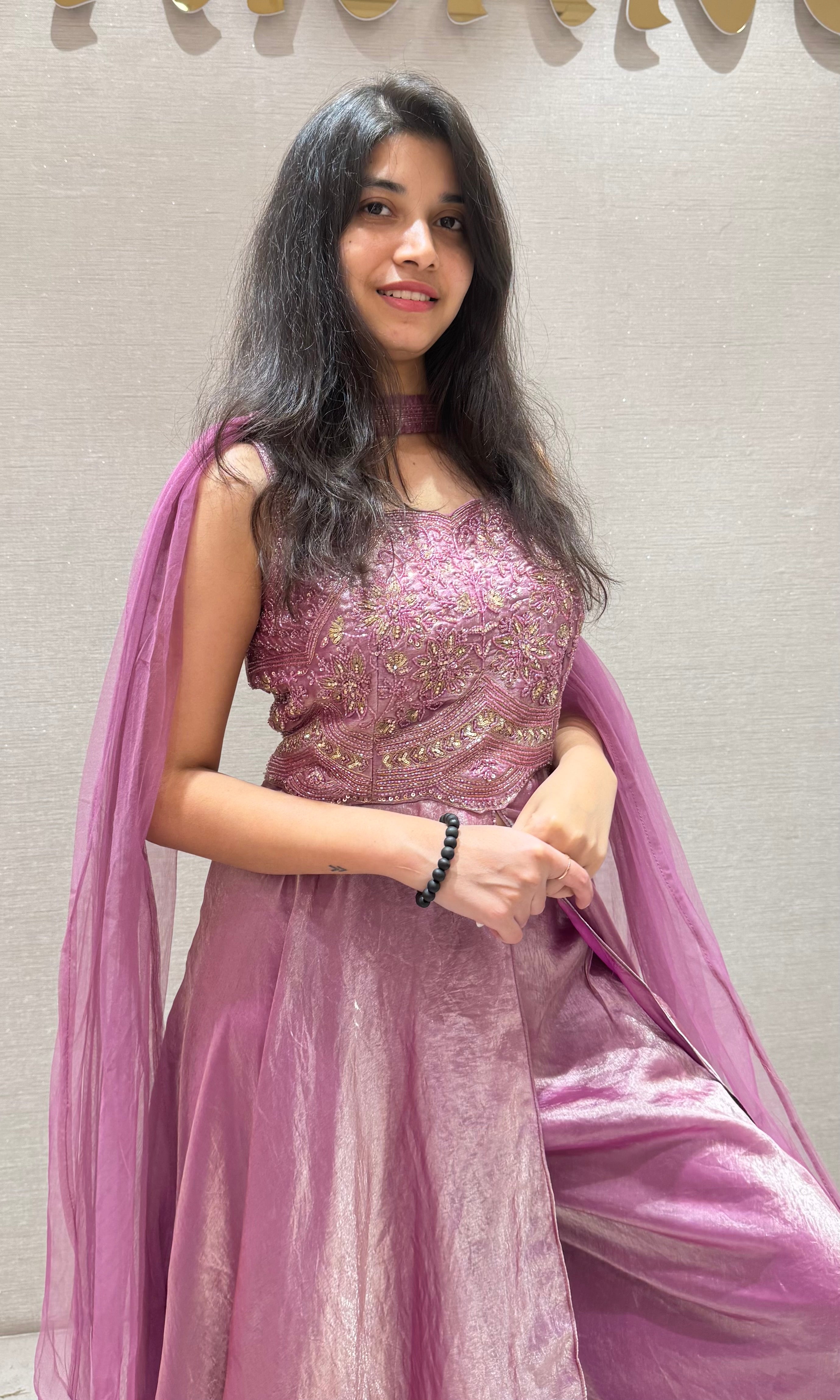 Onion pink LONG ANARKALI SET