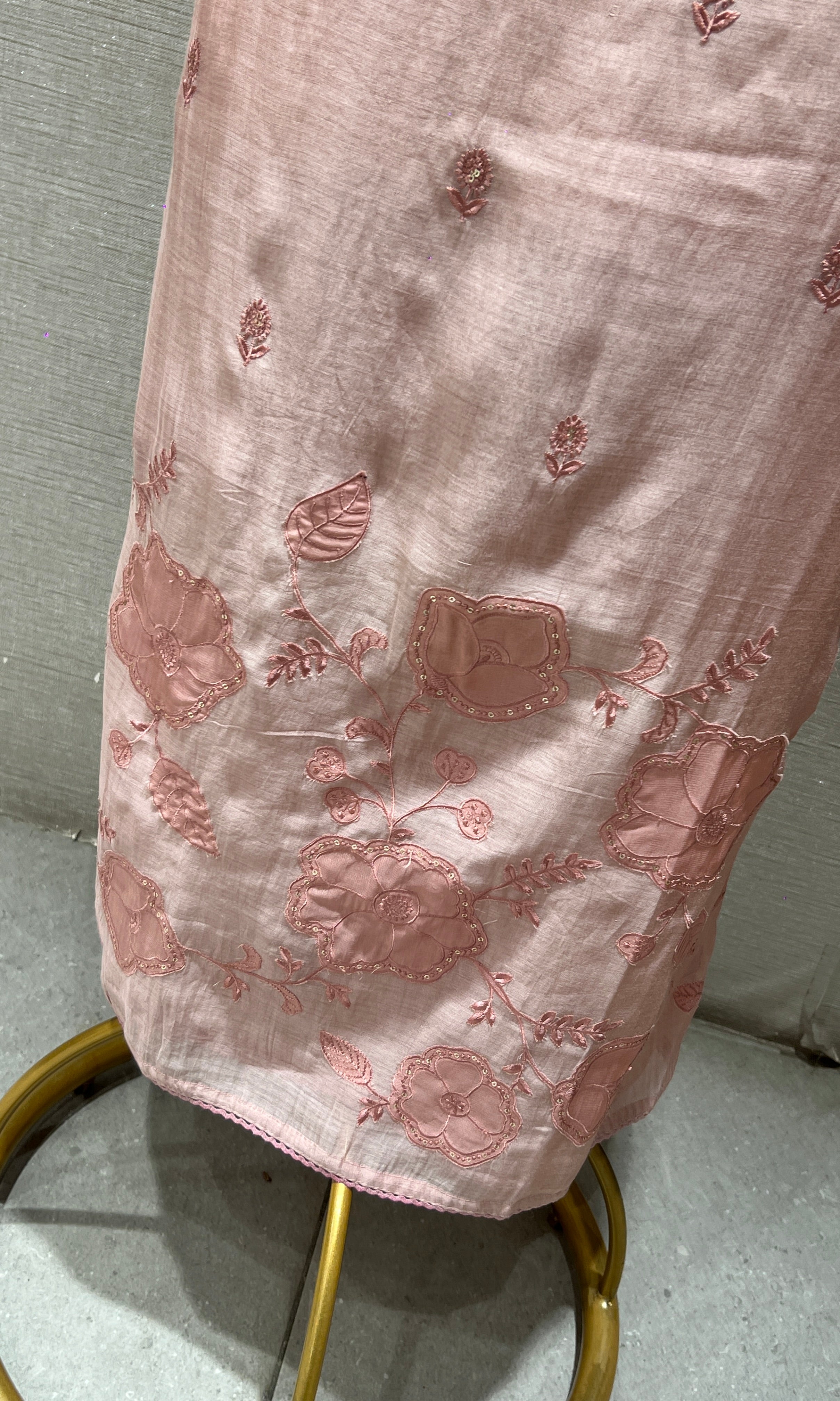 Peach dress material